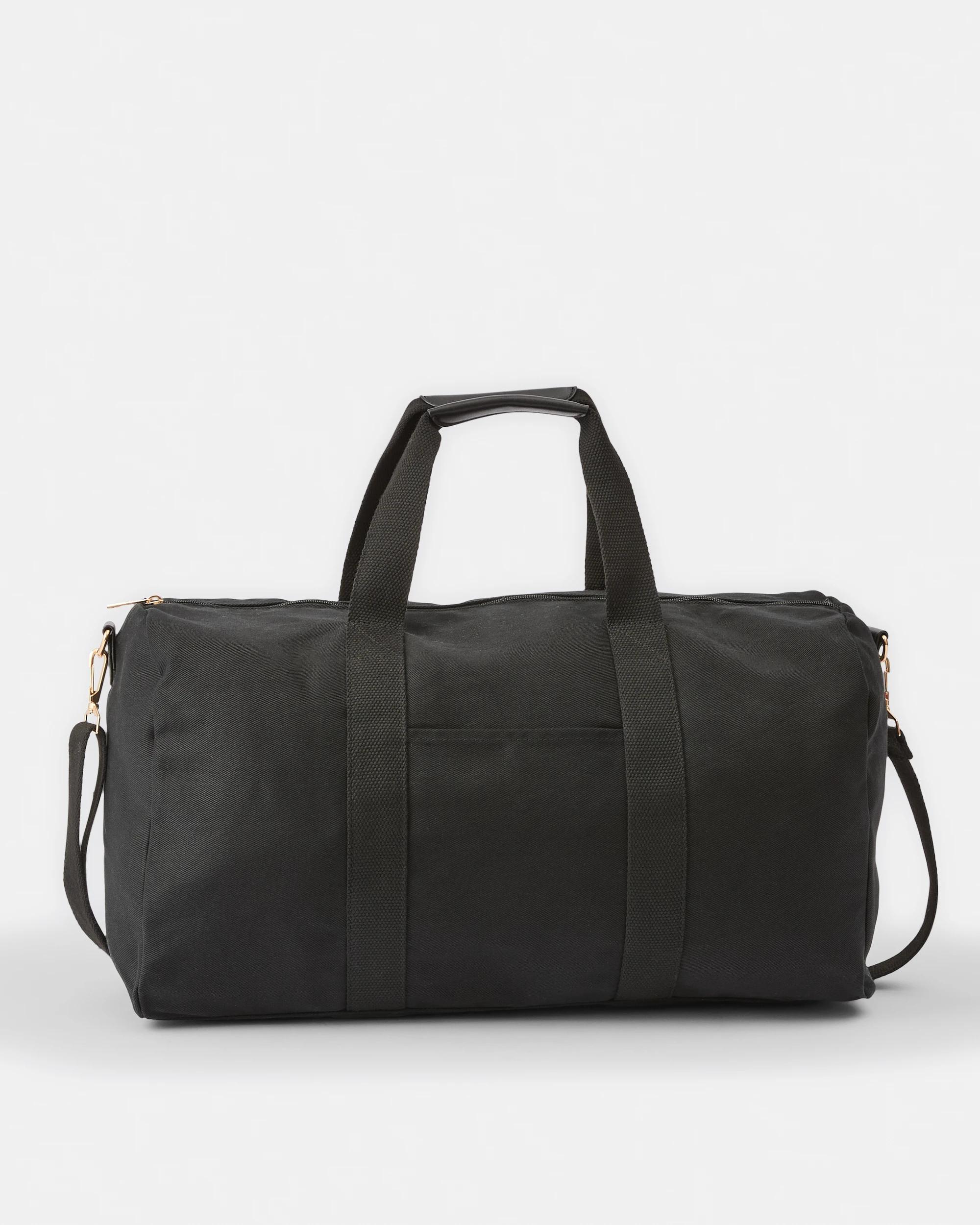 1 Canvas Weekender Bag Black, 1 of 5