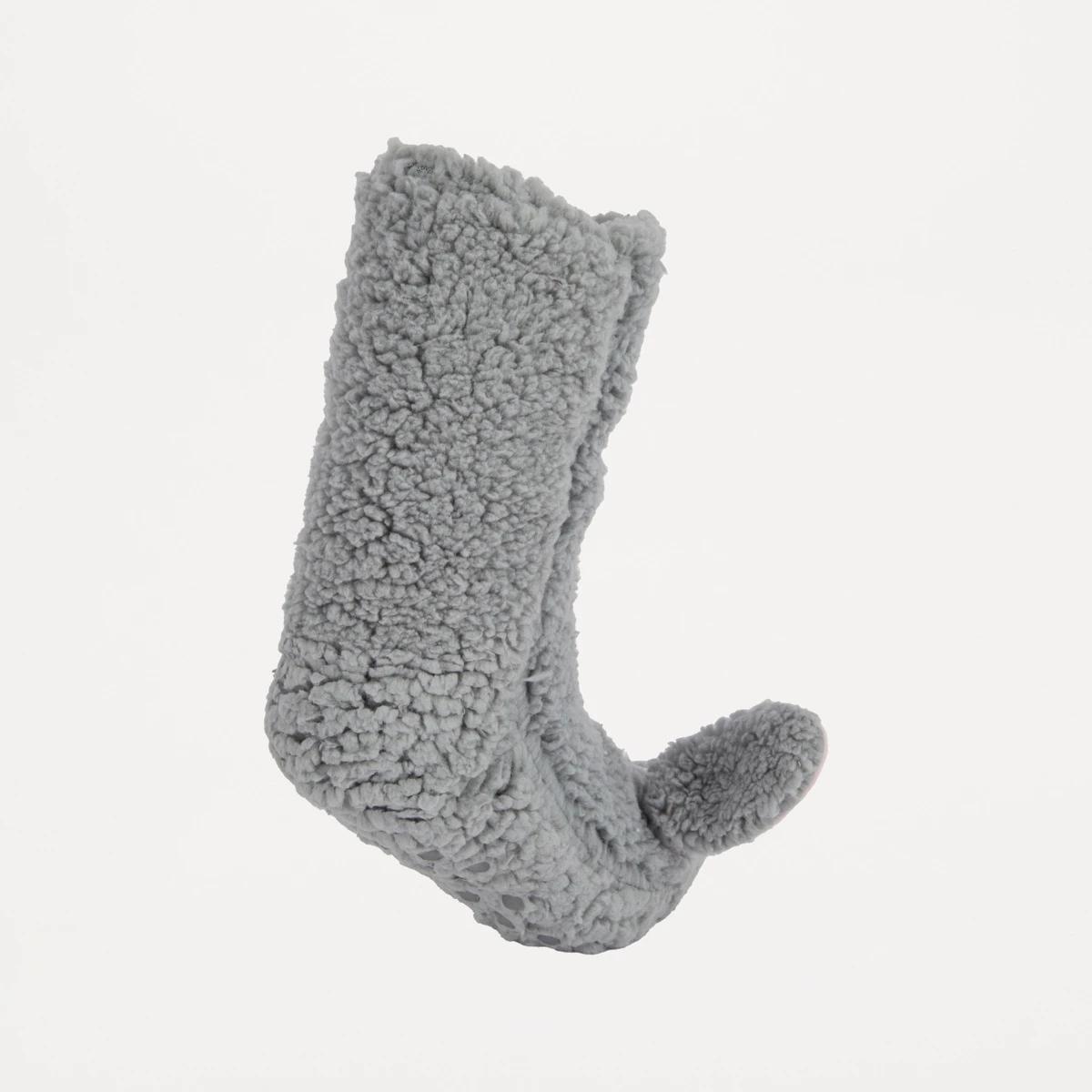 2 Novelty Sherpa Home Socks Bunny, 2 of 3