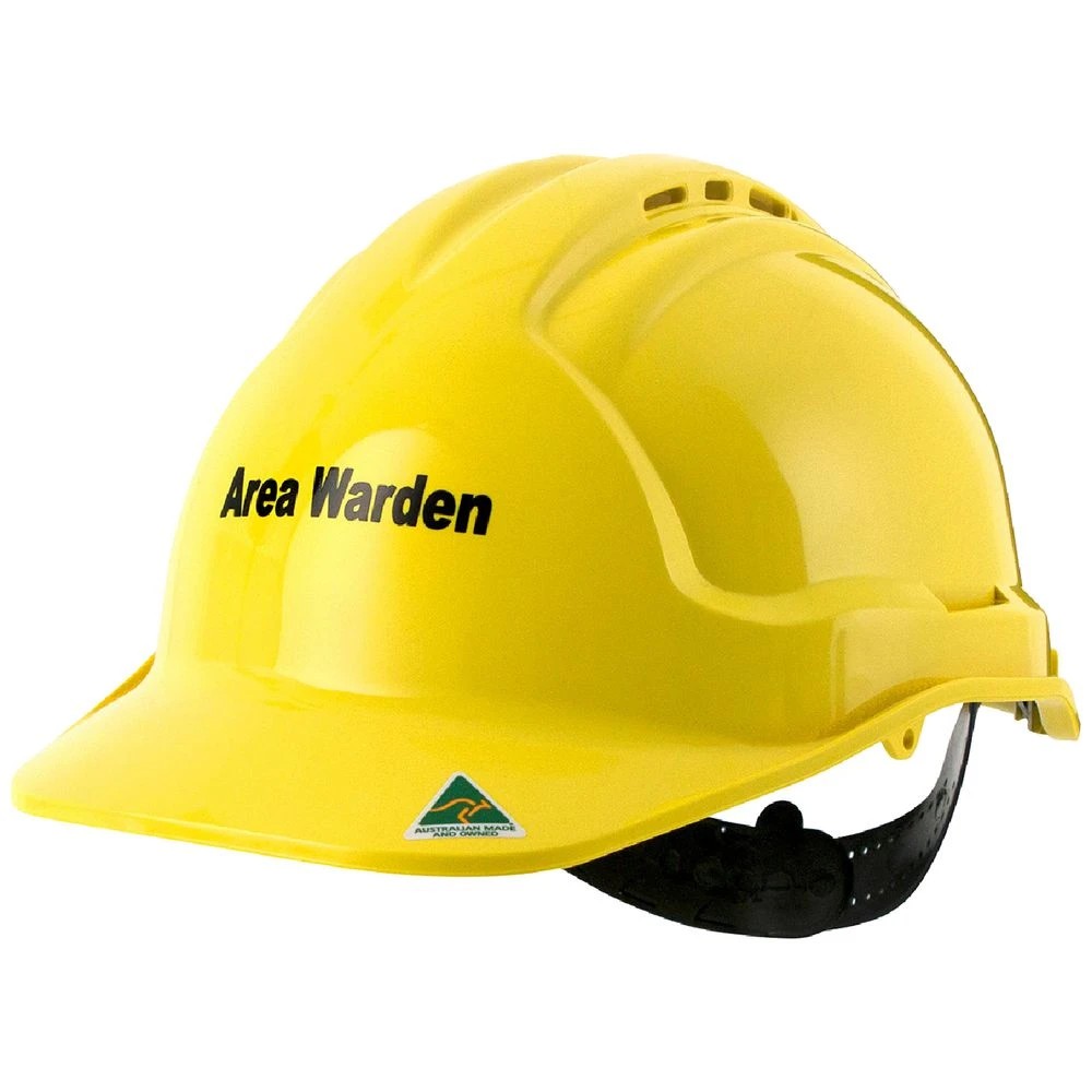 1 Tuffgard Vented Safety Hard Hat Area Warden Yellow, 1 of 1
