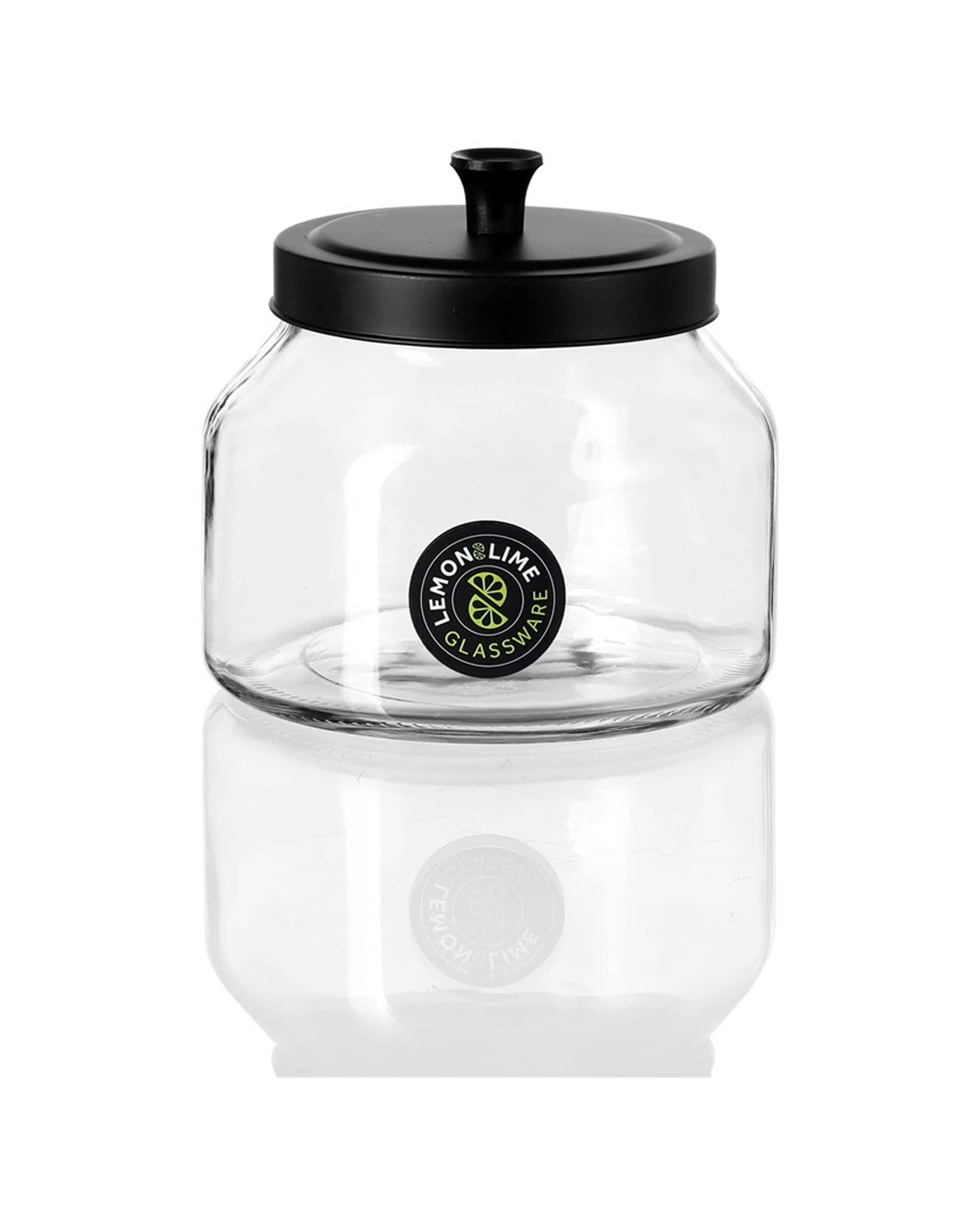 1 Lemon And Lime 1.6l Cosmo Glass Jar Food/storage Container/canister Kitchen/home
 - Black, 1 of 3