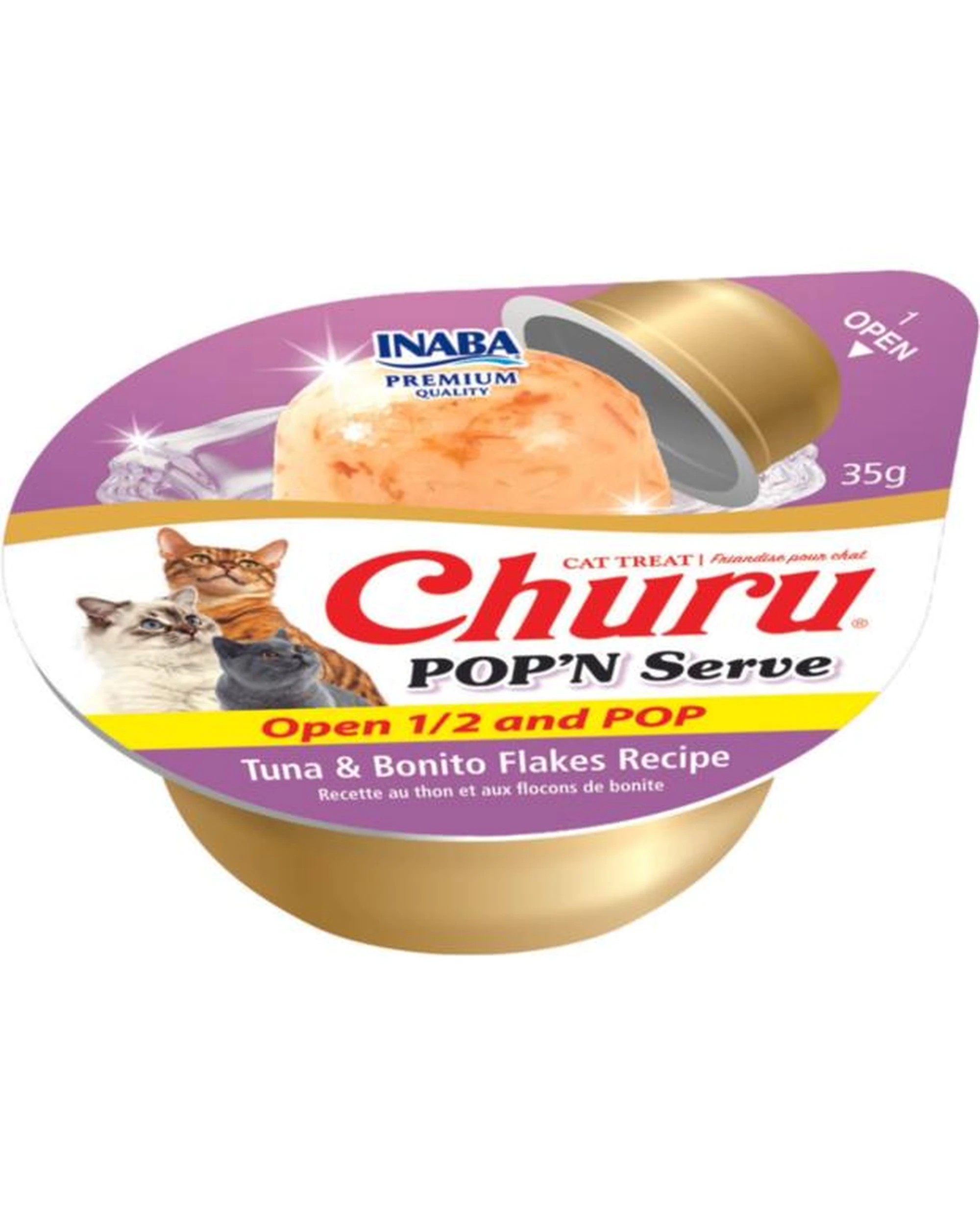 3 Inaba Cat Churu Pop N Serve Tuna Bonito 70g 4pk, 3 of 3