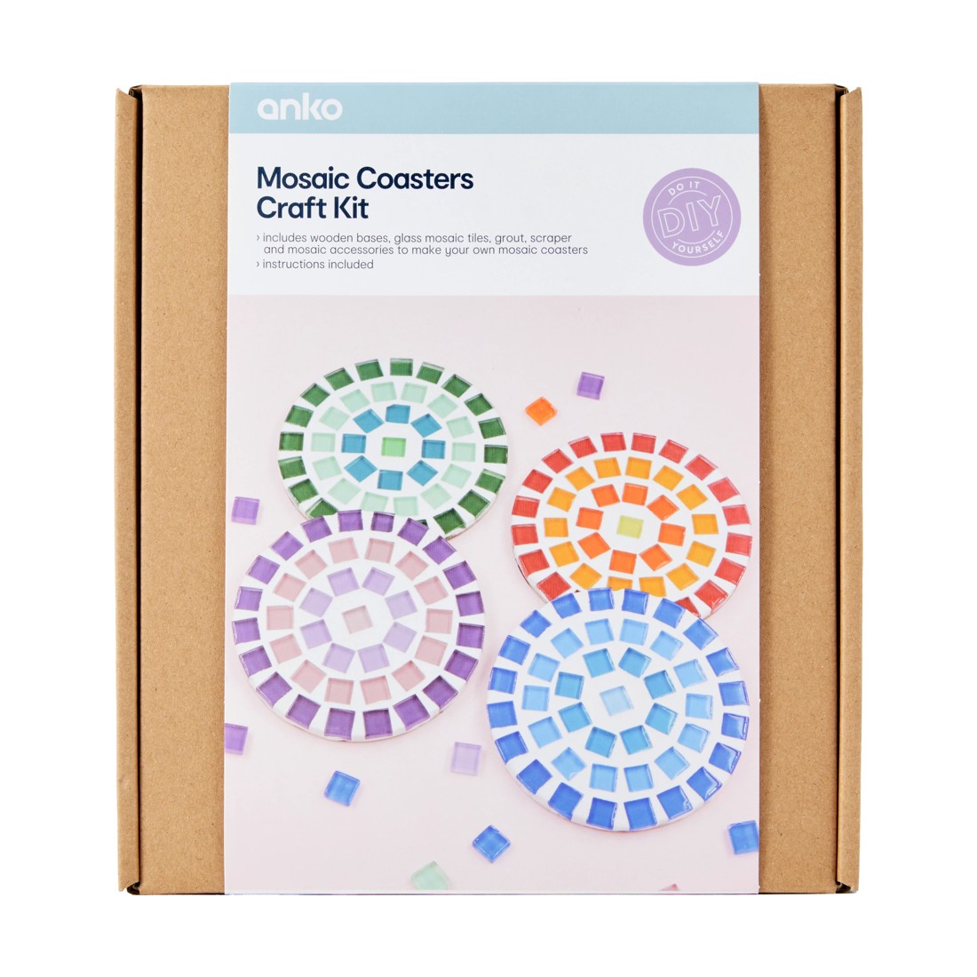 1 DIY Mosaic Coasters Craft Kit, 1 of 3