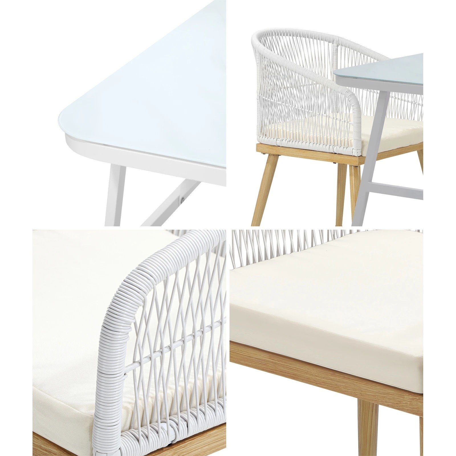 4 Livsip Outdoor Dining Set Patio Furniture Setting Garden Marble-style Table 3pcs
 - Multi, 4 of 10