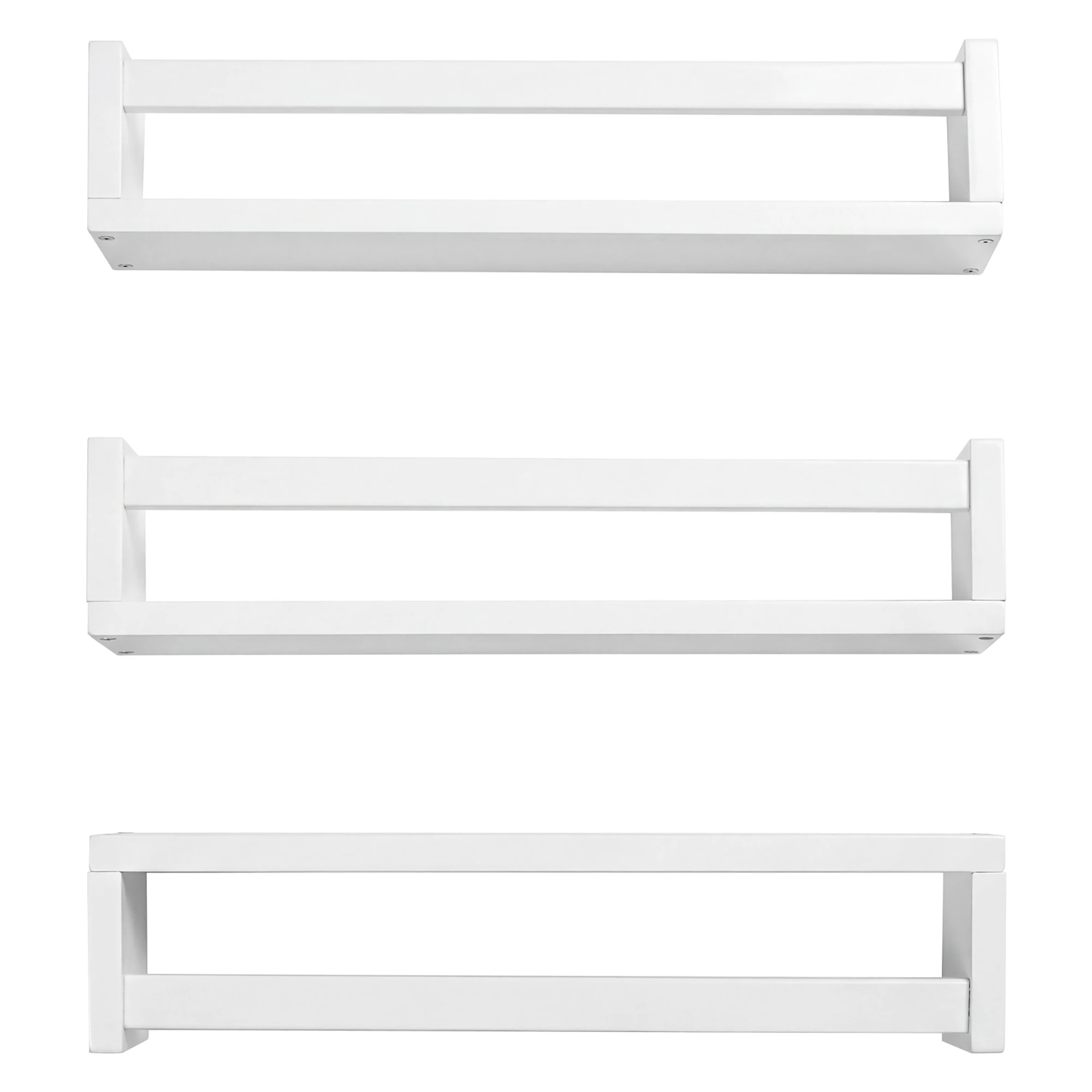 2 Levede Floating Book Shelves For Wall Set Of 3 Pine Wood - White, 2 of 5
