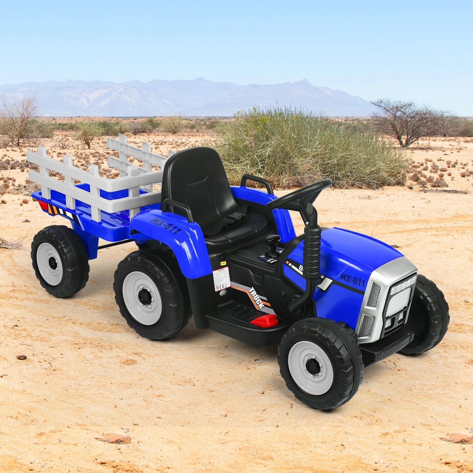 9 Alfordson Kids Ride On Car Tractor 12V Electric Toy Vehicle Child Toddlers - Blue, 9 of 10