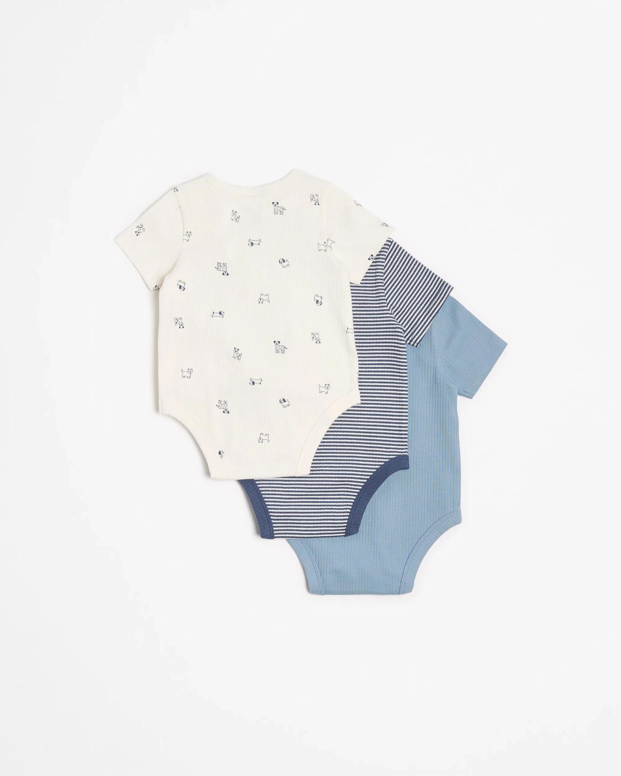 6 Target Baby Baby Organic Cotton Print Rib Bodysuit 3 Pack PUPPIES, 6 of 6