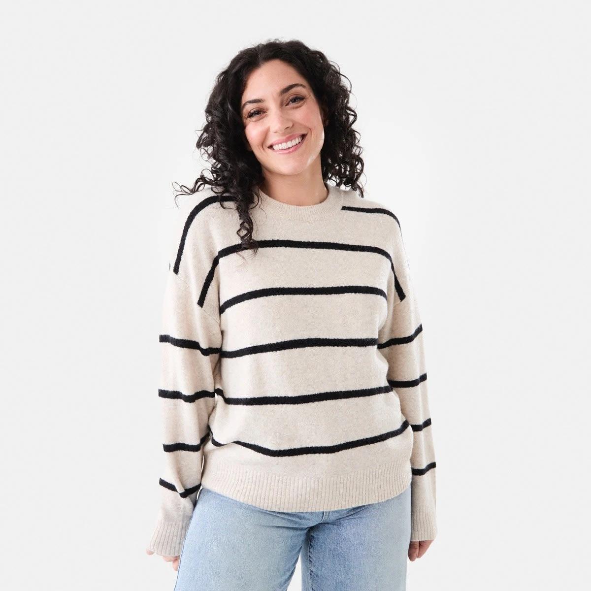 1 Relaxed Jumper Marl Strp, 1 of 5