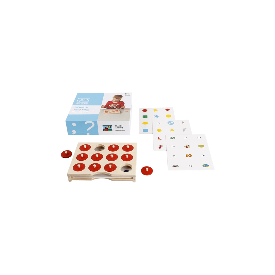 2 TFL 12Pc Search And Find Memory Match Game Educational Toy 3 Years And Over - Red, 2 of 3