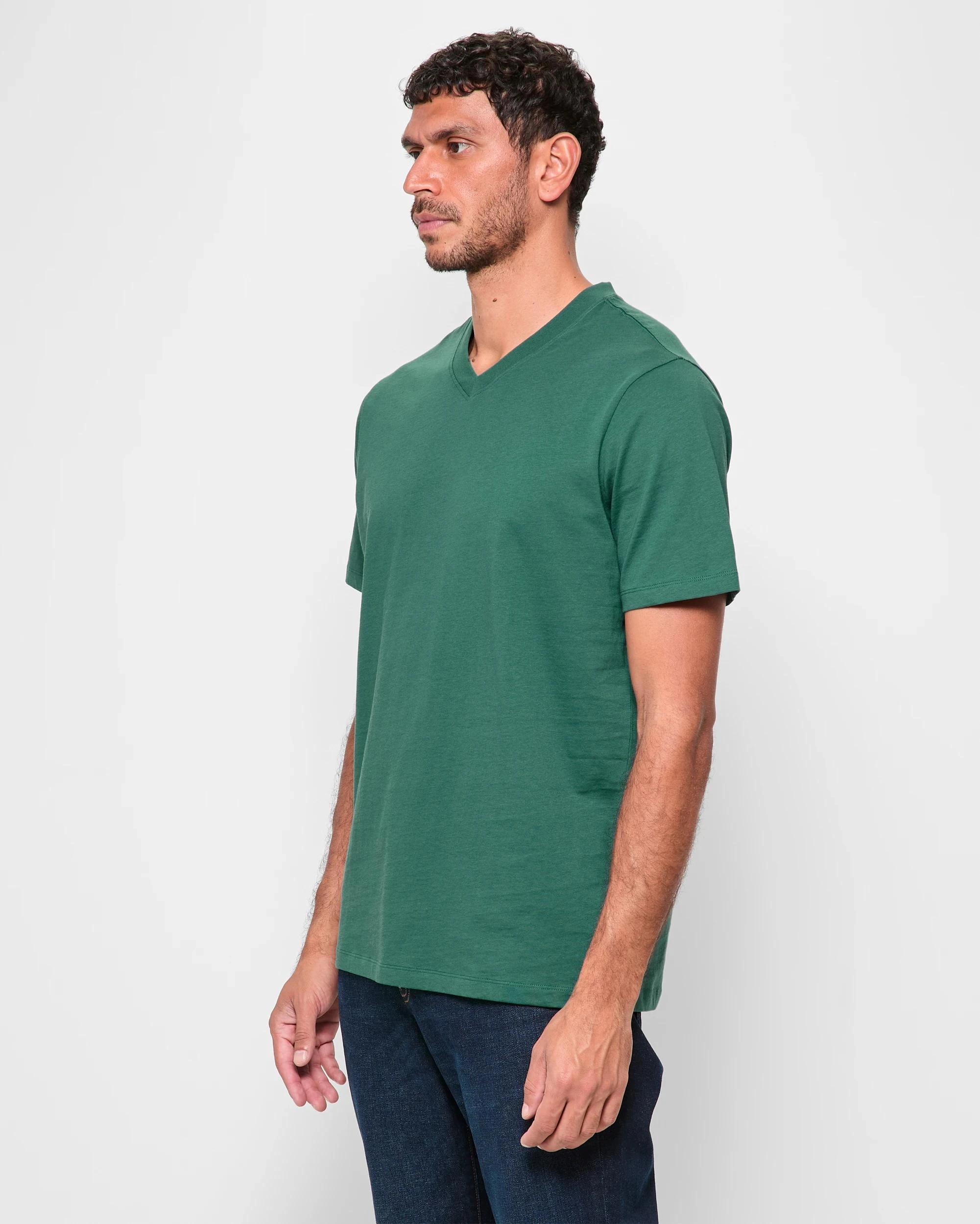 3 Target Australian Cotton V-Neck T-Shirt TEAL, 3 of 5