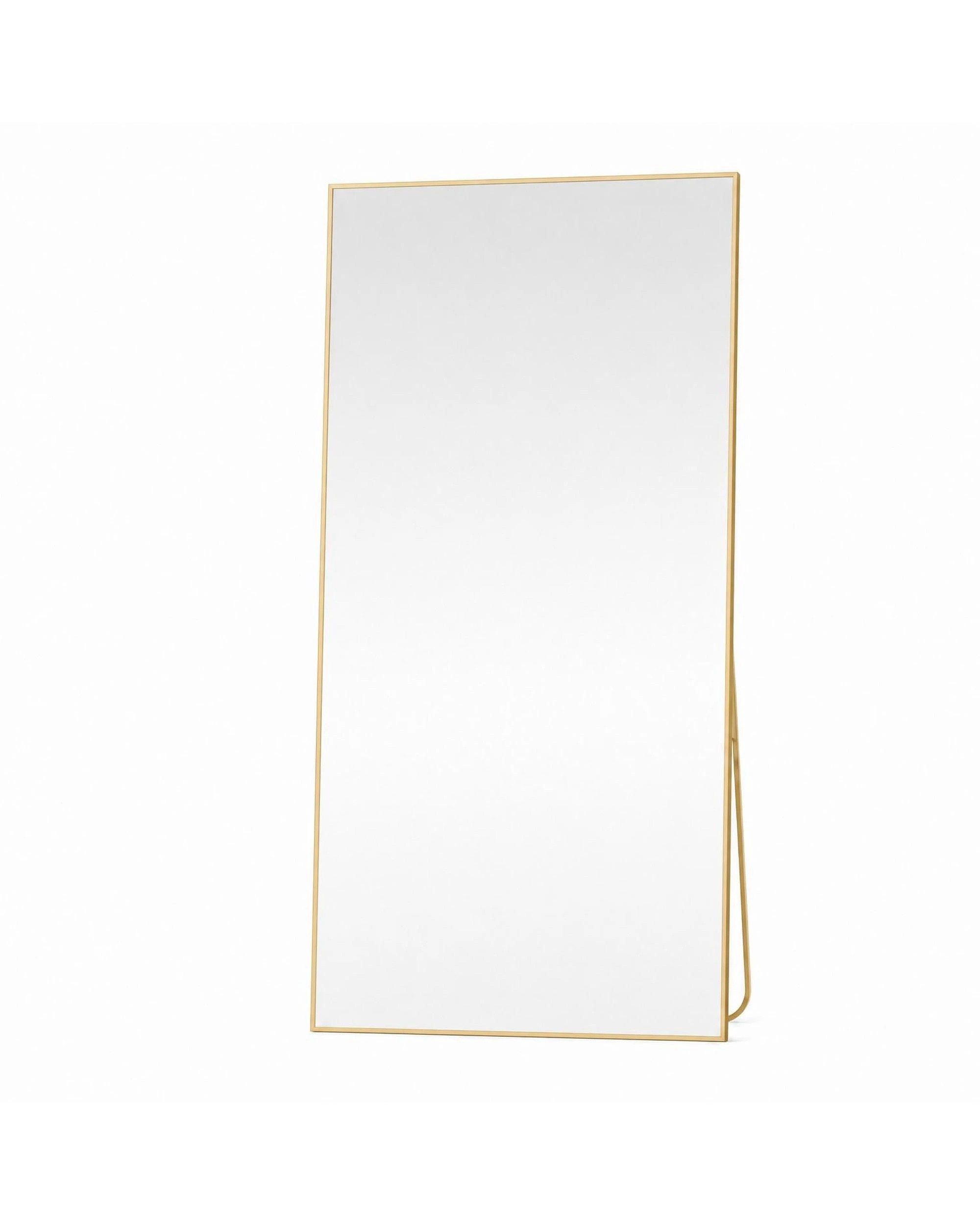 7 OAKORY 198x96cm Rectangular Full Length Mirror, Floor Mirror with Aluminium Alloy Frame Gold, 7 of 7