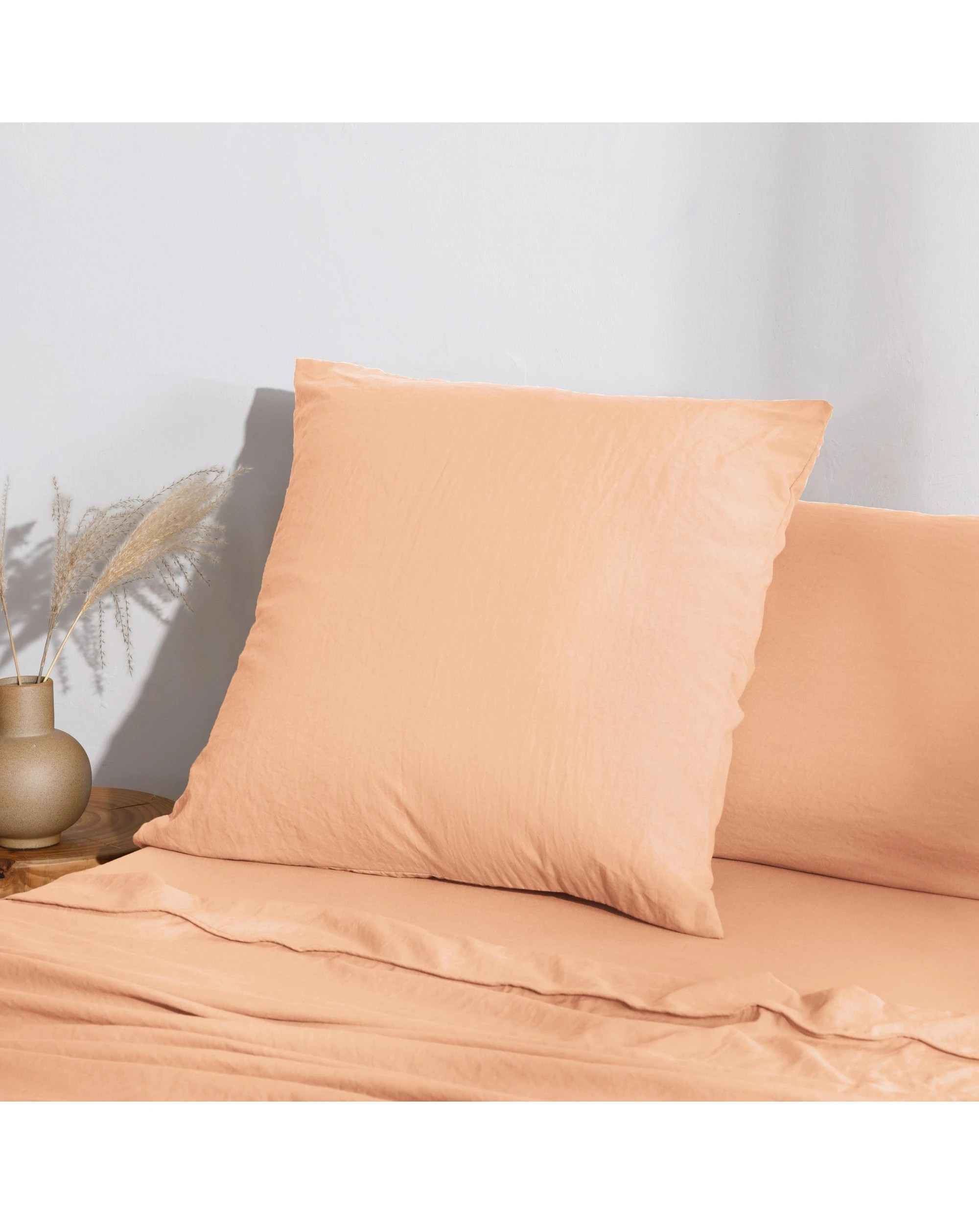 2 Dreamaker Superfine Washed Microfibre European Pillowcase - Peach, 2 of 5