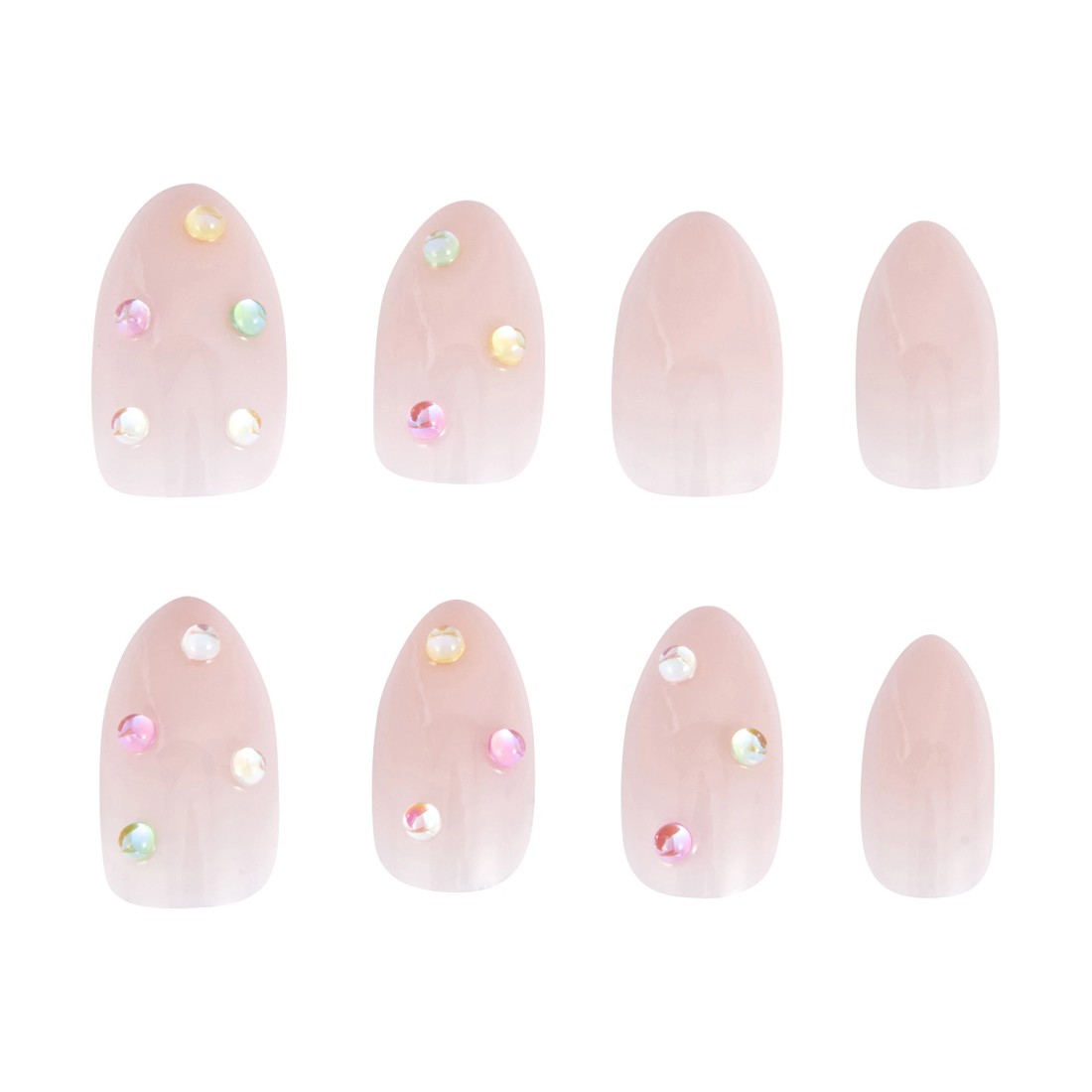 5 OXX Cosmetics 24 Pack Artificial Nails with Adhesive - Almond Shape, Mermaid Gems, 5 of 5