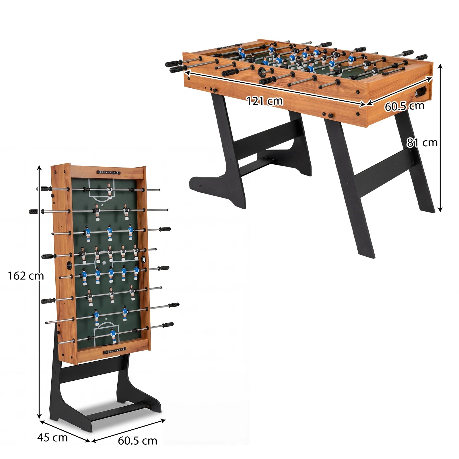 2 Costway Folding Foosball Table 121cm Competition Size Soccer Game Table Play - Natural, 2 of 2