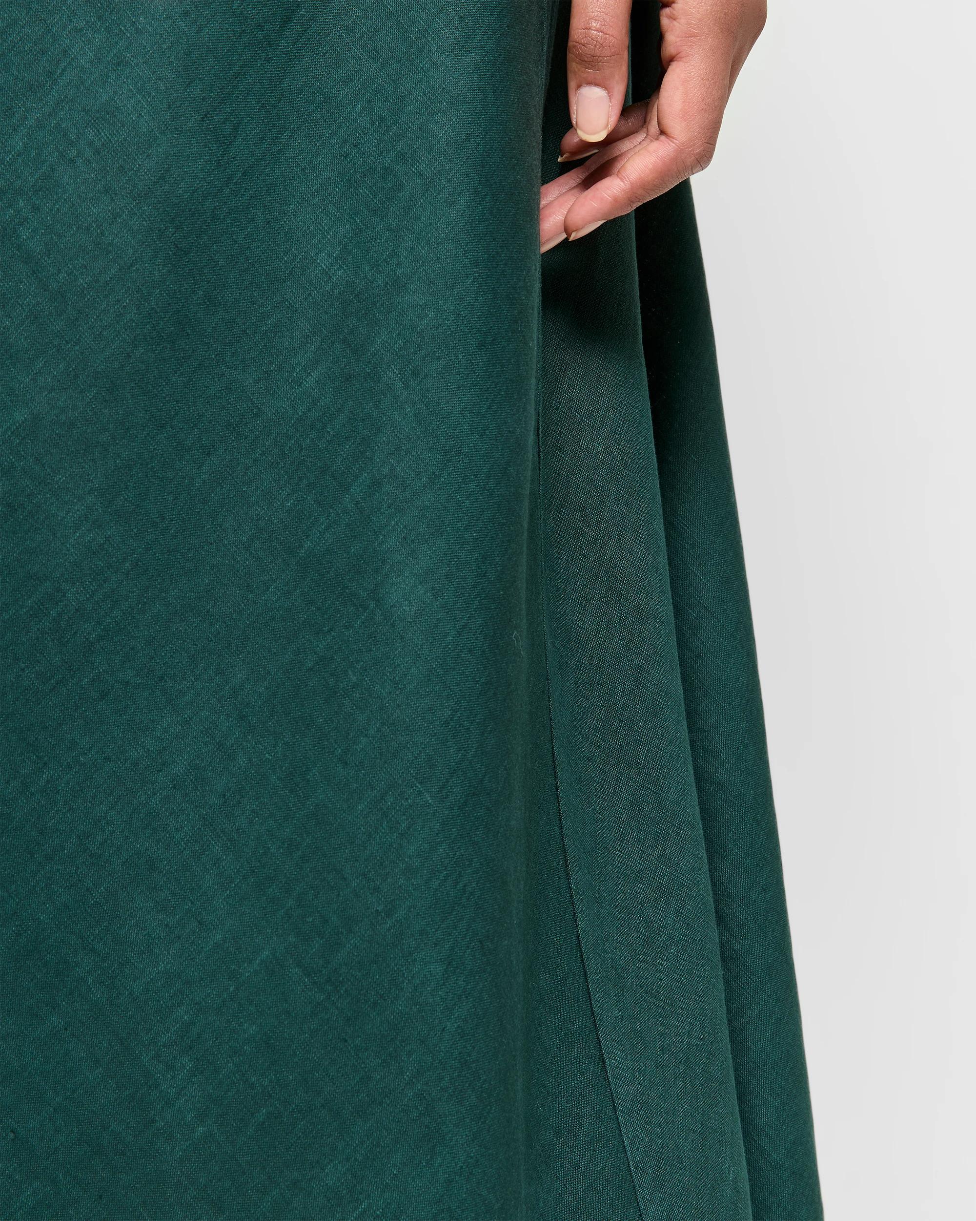 5 Target Plus Size European Linen Midi Skirt DEEP FOREST, 5 of 5