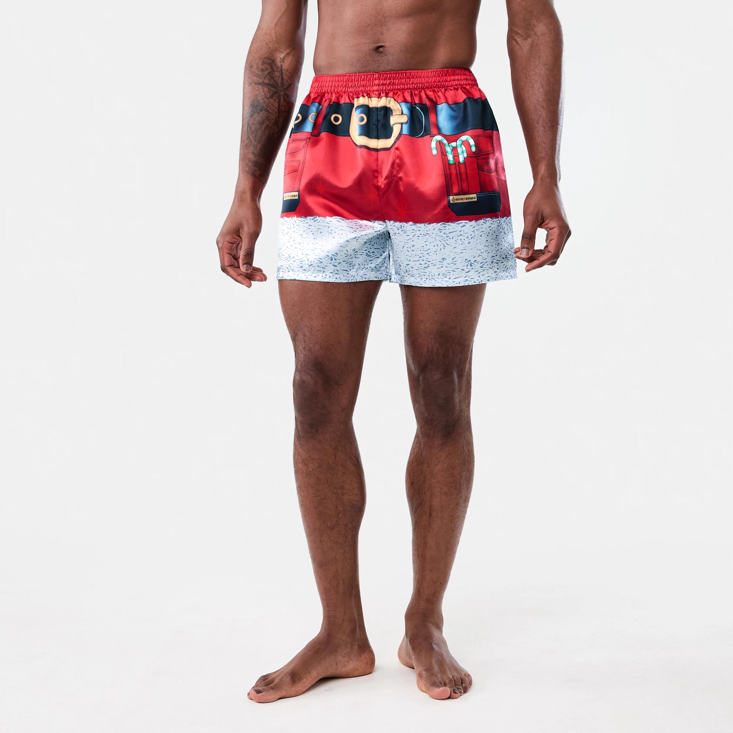 6 Printed Satin Boxers with Santa Hat Snta Hat26, 6 of 6