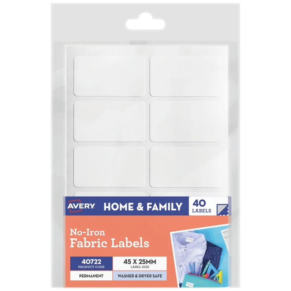 1 Avery No-Iron Fabric Labels 30 Pack, 1 of 1