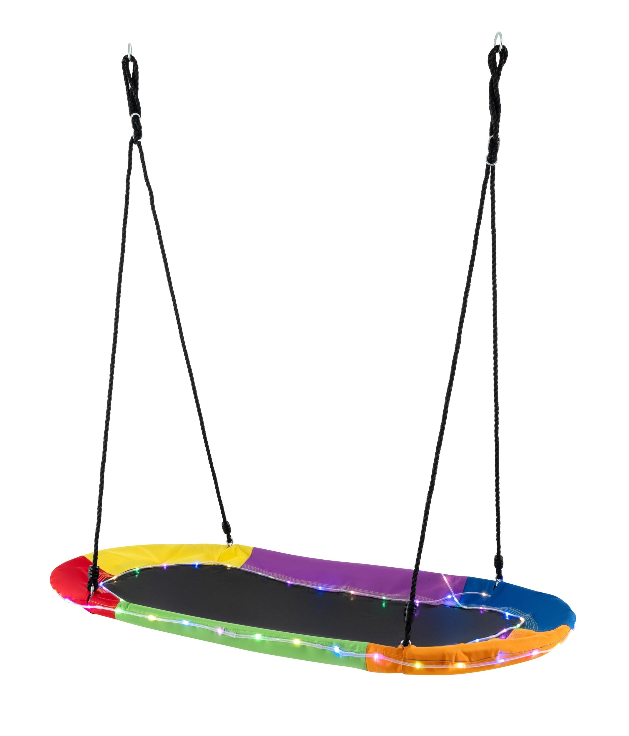 1 Costway 150cm Tree Swing Oval-Shaped Seat Oxford Outdoor Steel Frame Saucer Swing - Multi, 1 of 2
