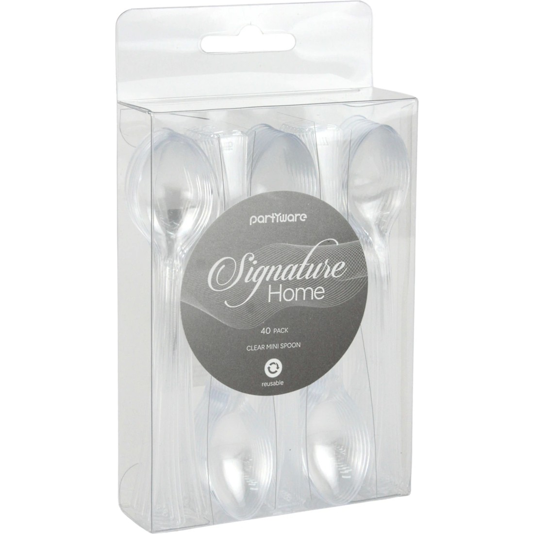 3 Partyware Clear Reusable Mini Cocktail Spoons (Pack of 40), 3 of 4
