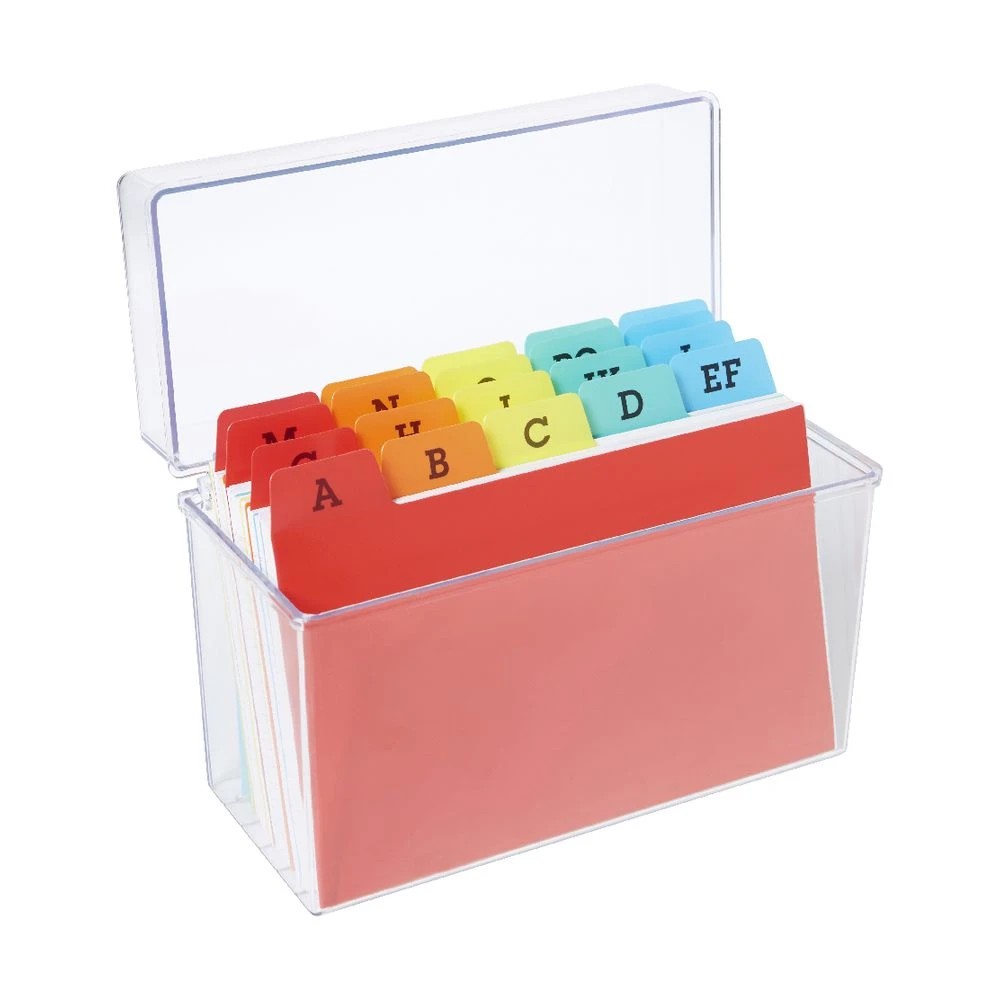 2 J.Burrows Index Card File Box 203 x 127mm Clear, 2 of 2