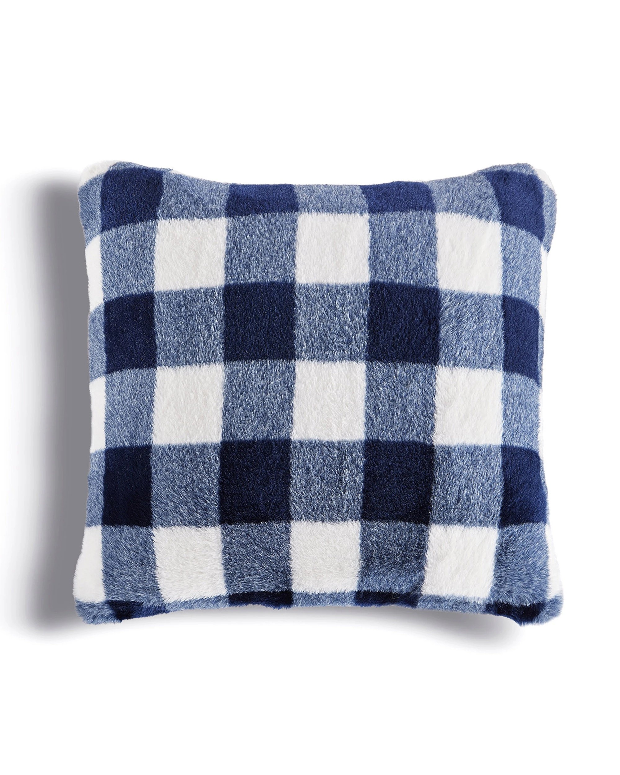 2 Dreamaker Gingham Plush Cushion 50x50cm - Midnight Blue, 2 of 4