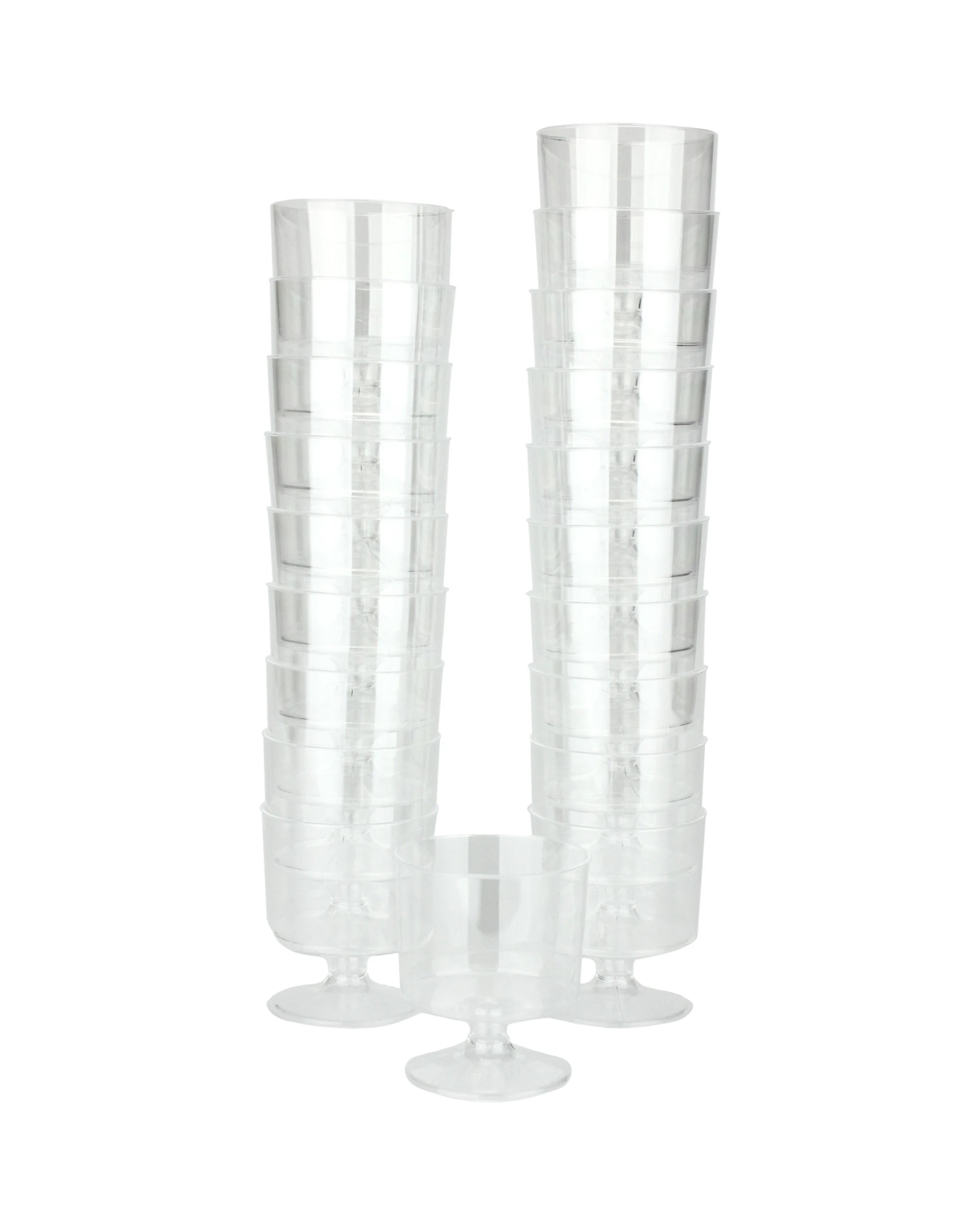 1 Partyware Clear Plastic Reusable Mini Wine Tasting Glasses 60ml Pack of 20, 1 of 3