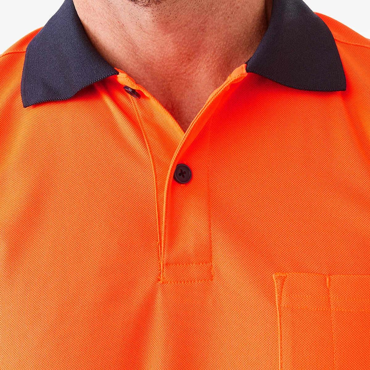 5 Workwear Short Sleeve Hi-Visibility Cool Polo Shirt SAFETY ORANGE, 5 of 7