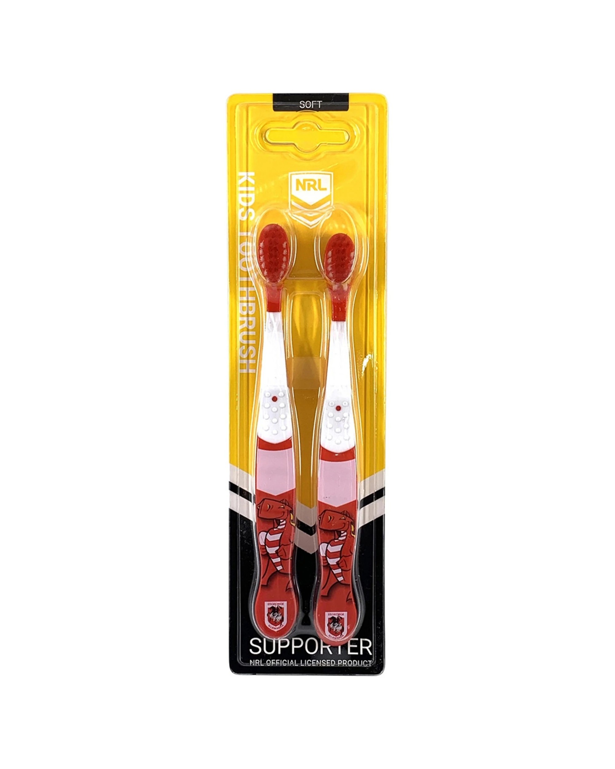 2 NRL 5x 2pc Mascot St George Illawara Dragons Kids/Toddler Soft Toothbrush - Multi, 2 of 2