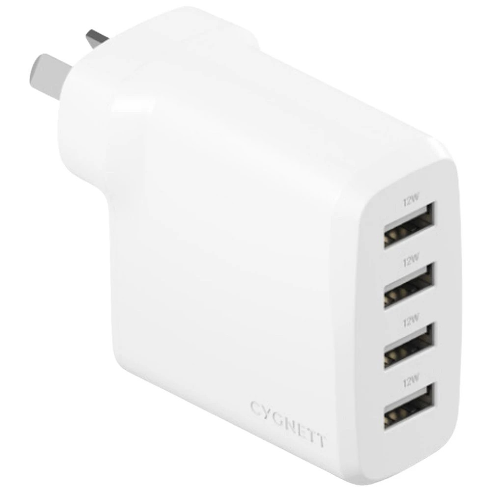 1 Cygnett PowerPlus 24W Multi-Port Wall Charger White, 1 of 3