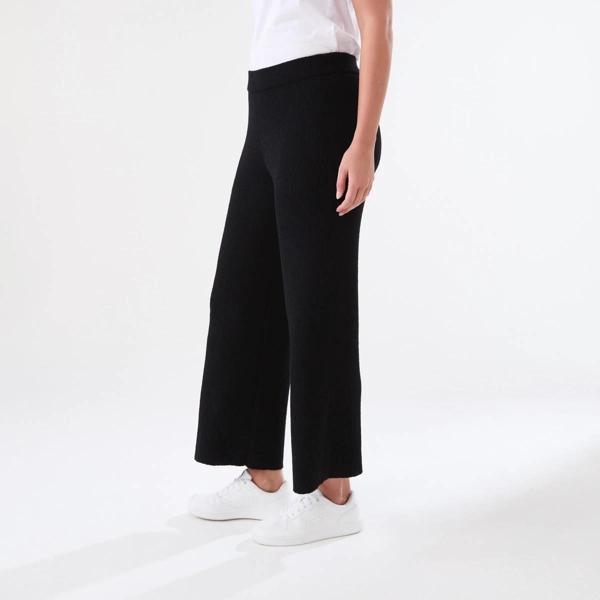 2 Wide True Knit Ankle Pants BLACK, 2 of 5