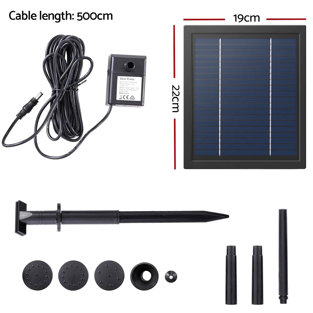 2 Gardeon Solar Pond Pump Submersible Water Fountain Kit 6.1FT - Black, 2 of 6