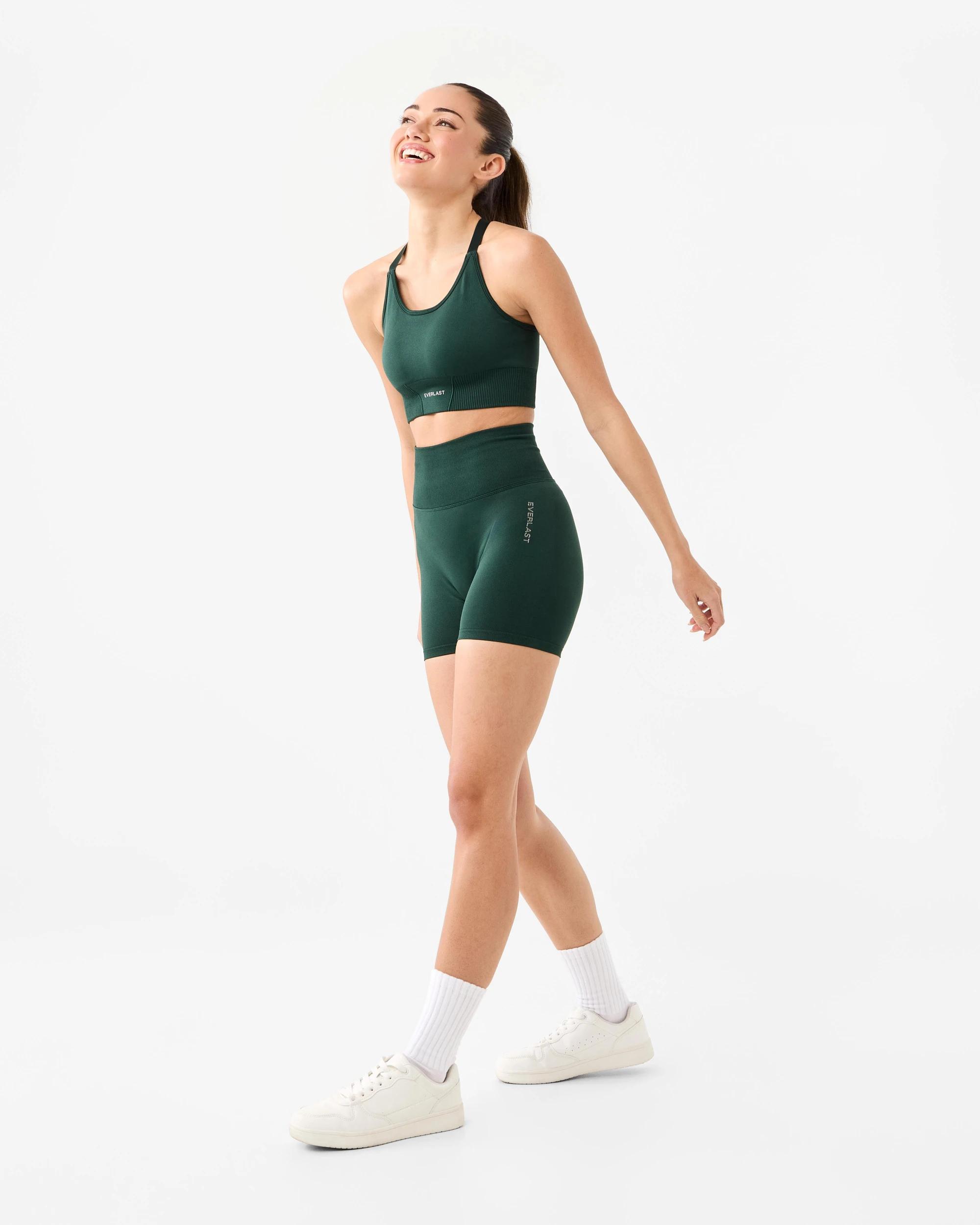 3 Everlast Womens Contour Seamfree Bike Shorts Pine, 3 of 7