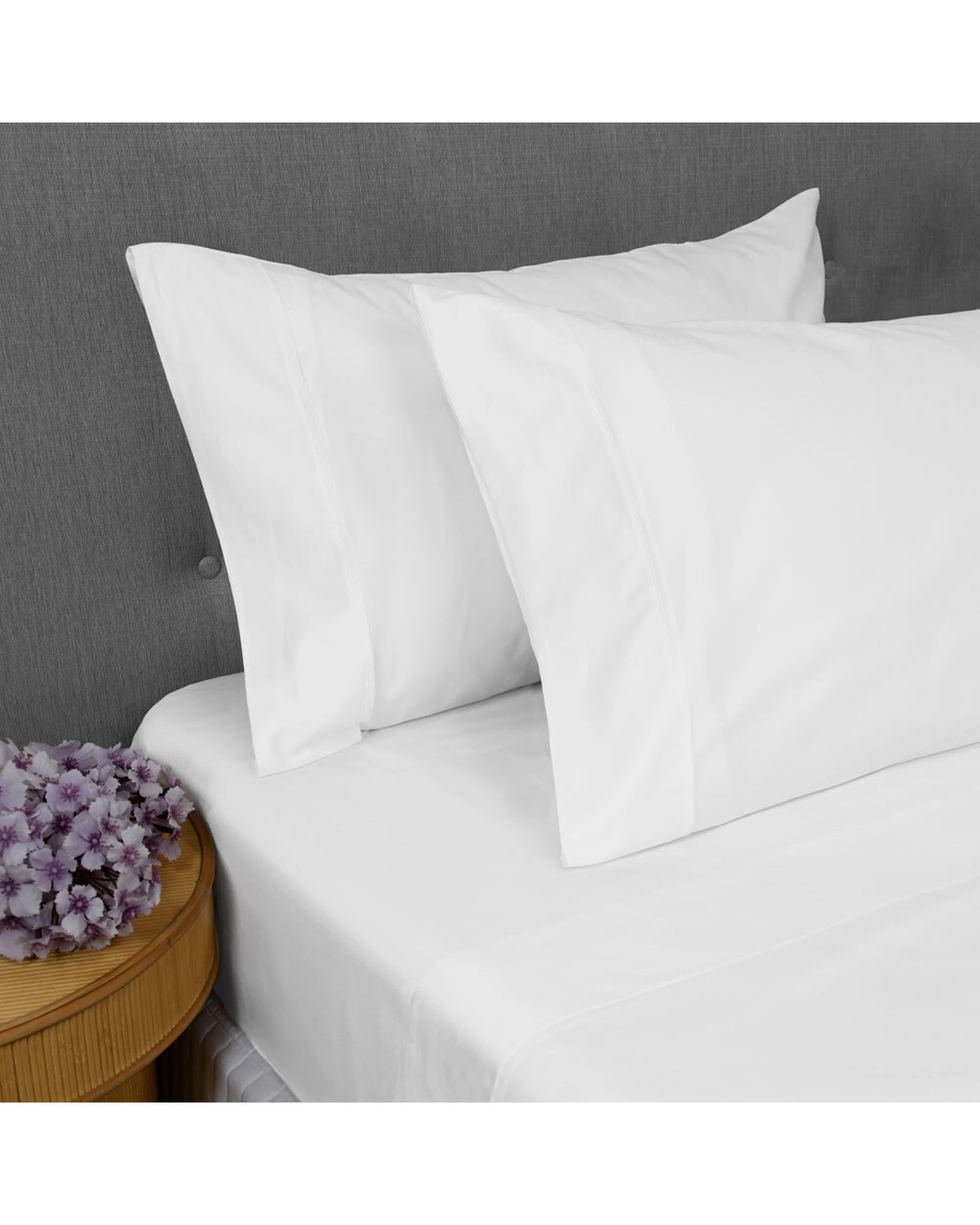 1 Algodon 500 Thread Count Australian Cotton Bed Sheet Set - King Bed - White, 1 of 3
