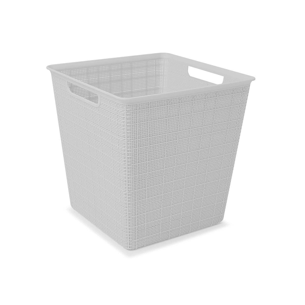 4 15.5L Square Linen Weave Basket - Grey, 4 of 7