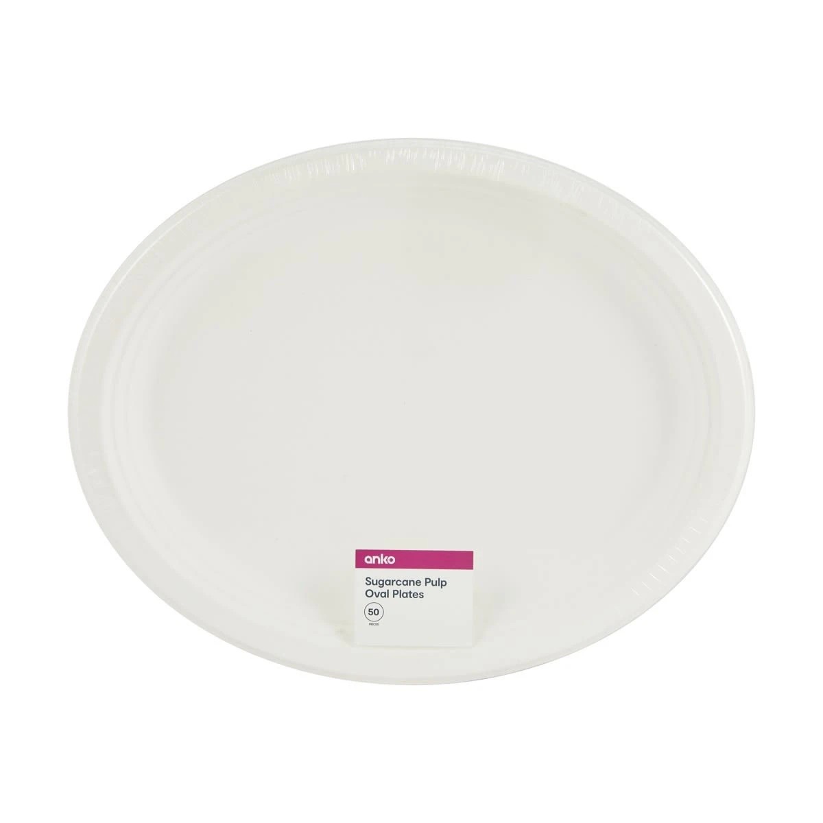 5 50 Pack Sugarcane Pulp Oval White Plates, 5 of 5
