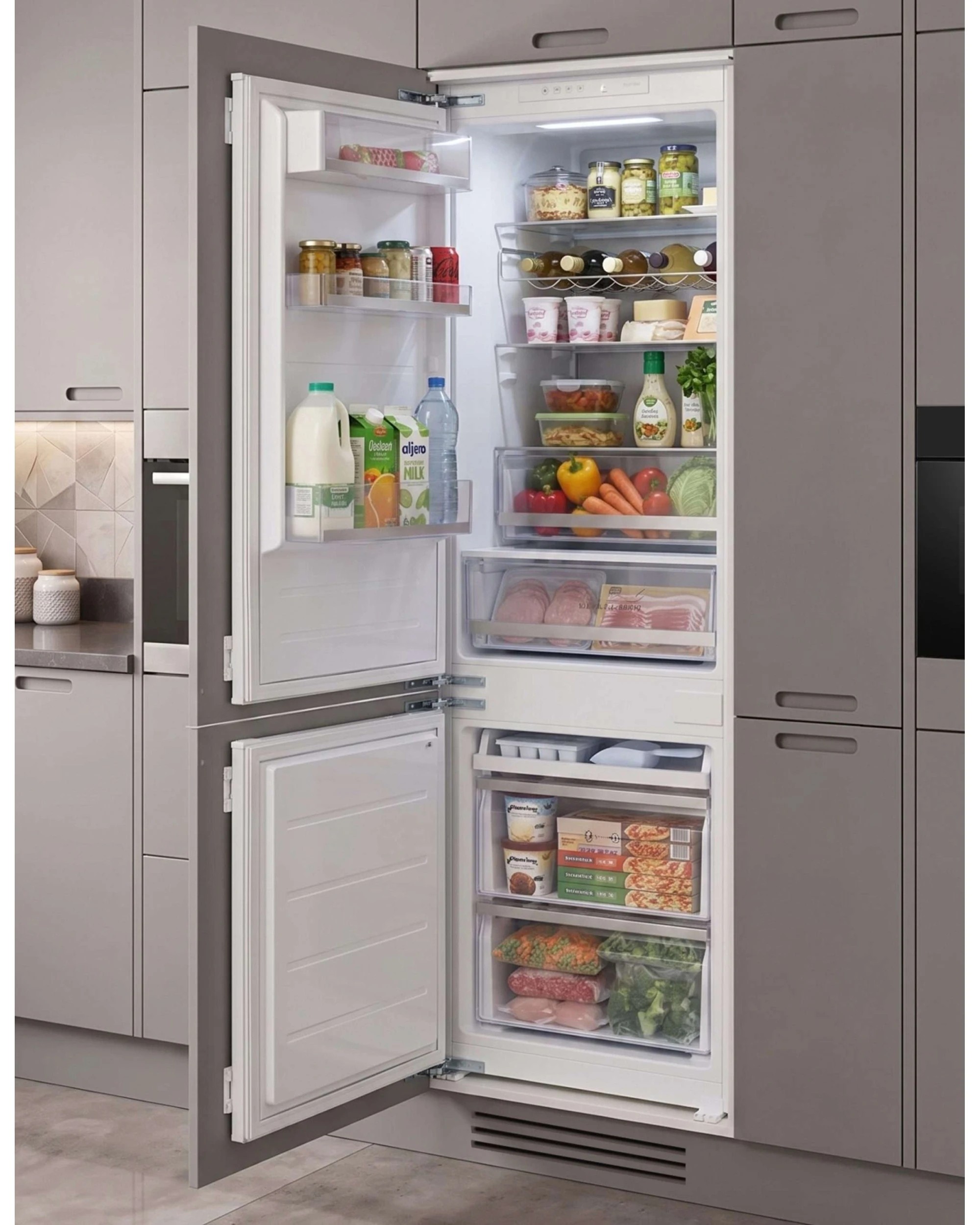 2 Kleenmaid Integrated Refrigerator Bottom Mount Freezer Built-In Fridge Cabinet, 2 of 7