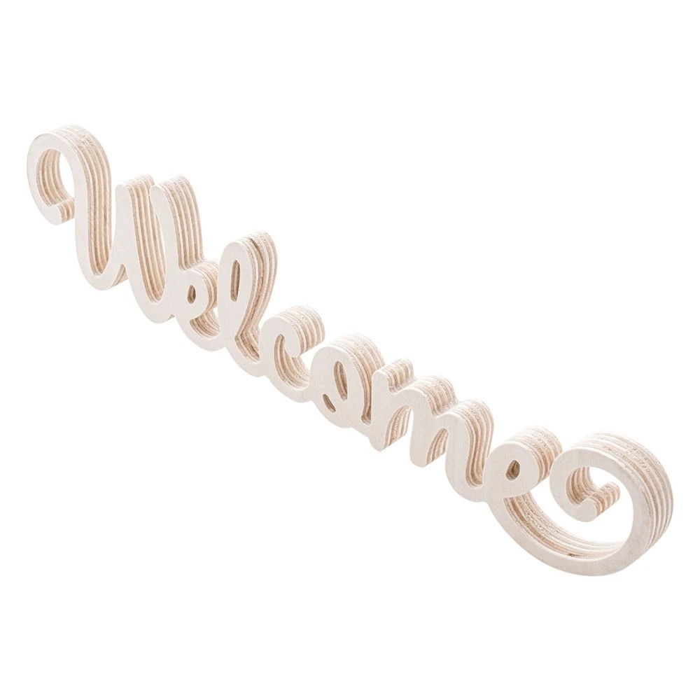 3 Born Plywood Sign Welcome, 3 of 4