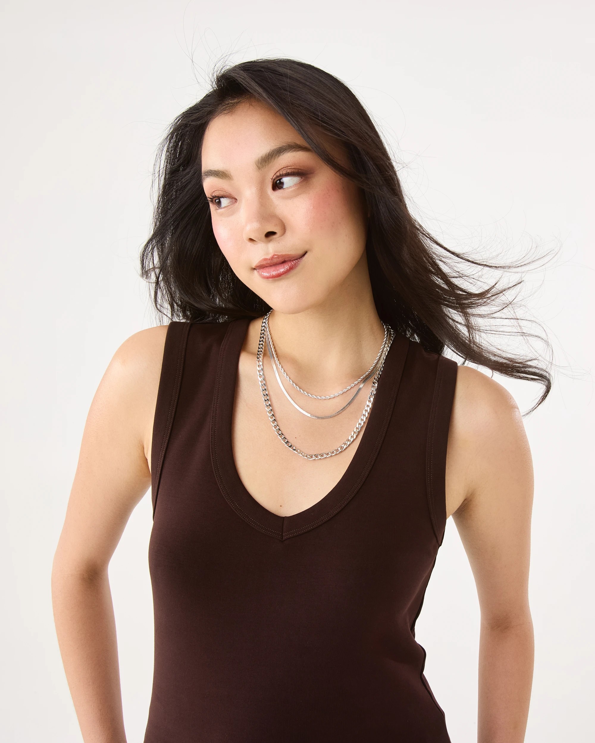 7 3 Pack Essential Chain Necklace - Silver Tone, 7 of 9