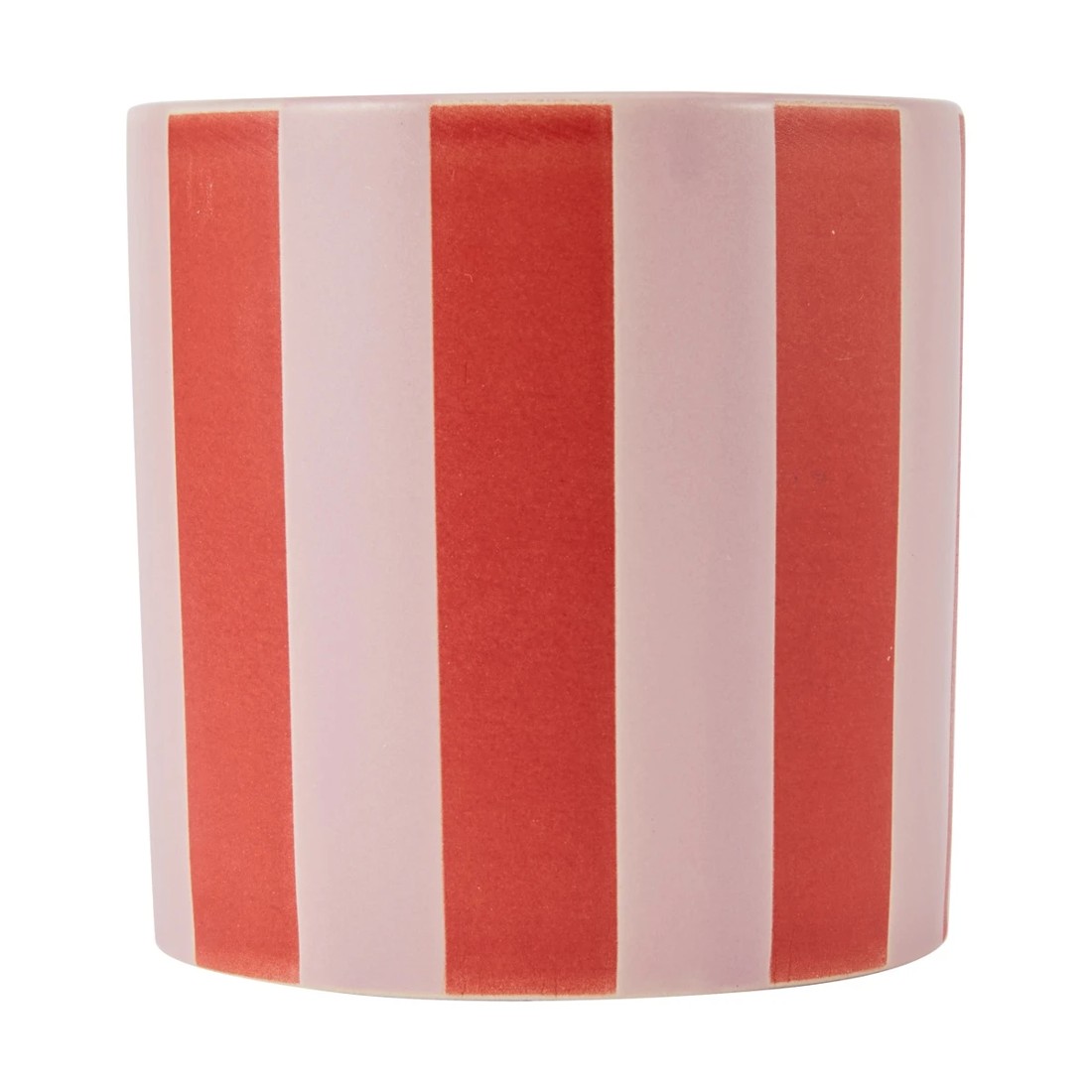 1 Red Stripe Ceramic Candle, 1 of 3