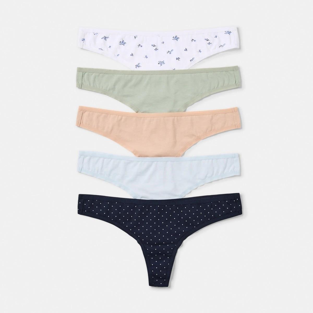 1 5 Pack G-String Briefs NAVY SPOT, 1 of 10