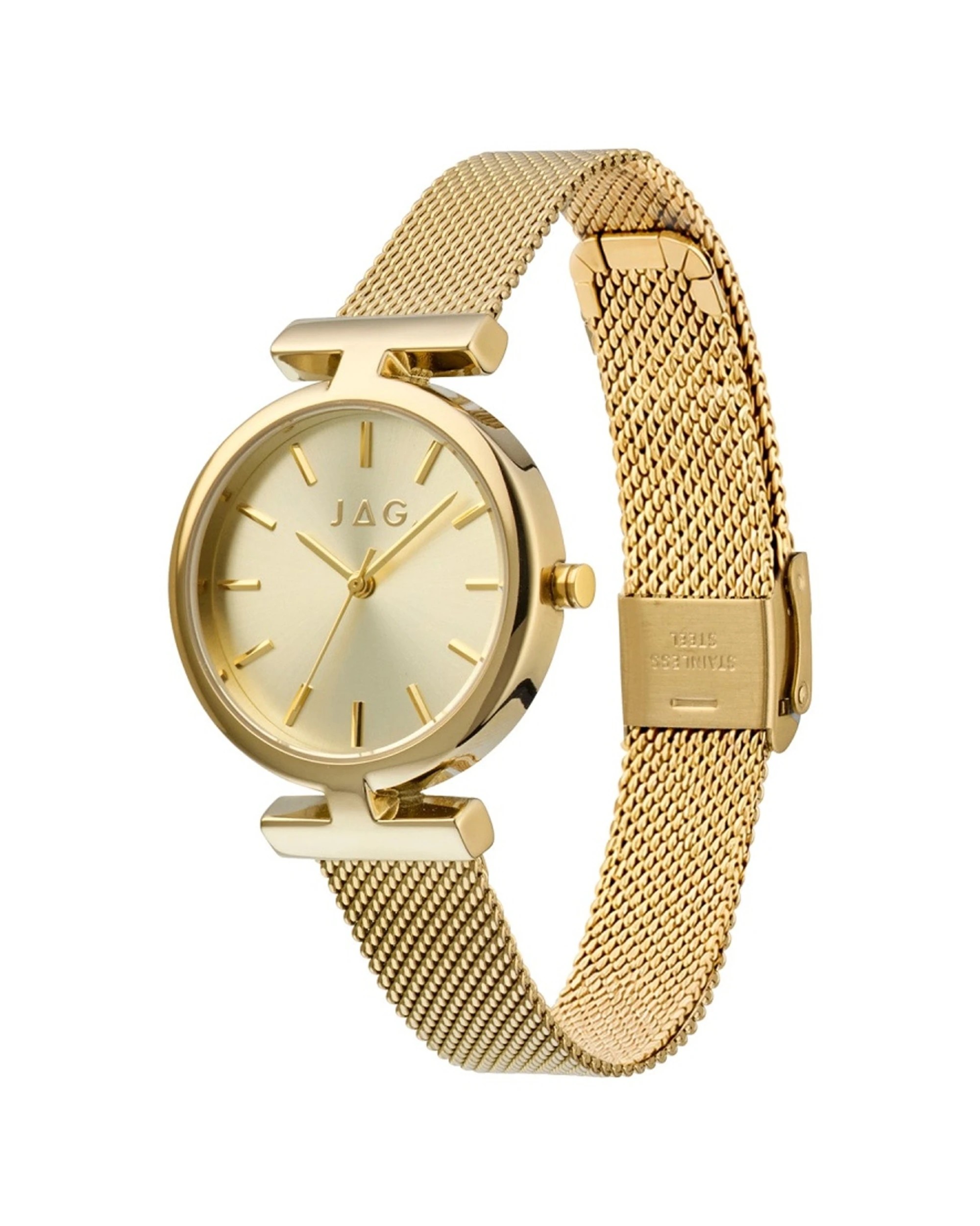 2 JAG Mudgee Women's Gold Dial Watch 35mm Metal Alloy Stainless Steel Band, 2 of 4