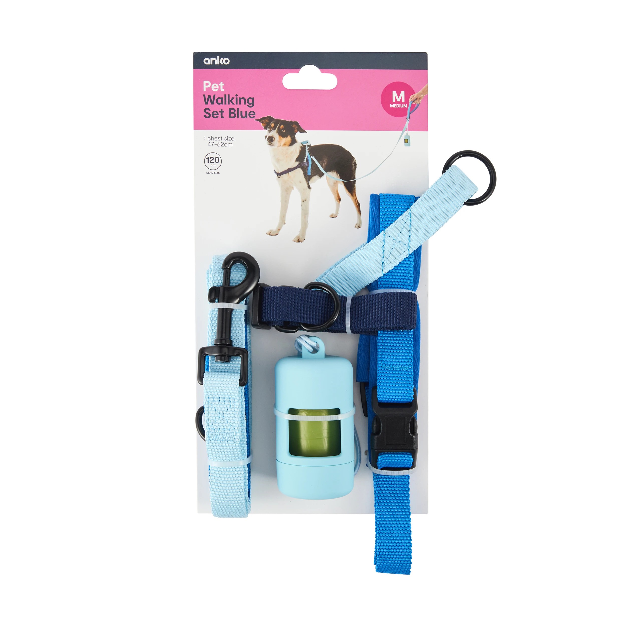 5 Pet Walking Set - Blue, Medium, 5 of 5
