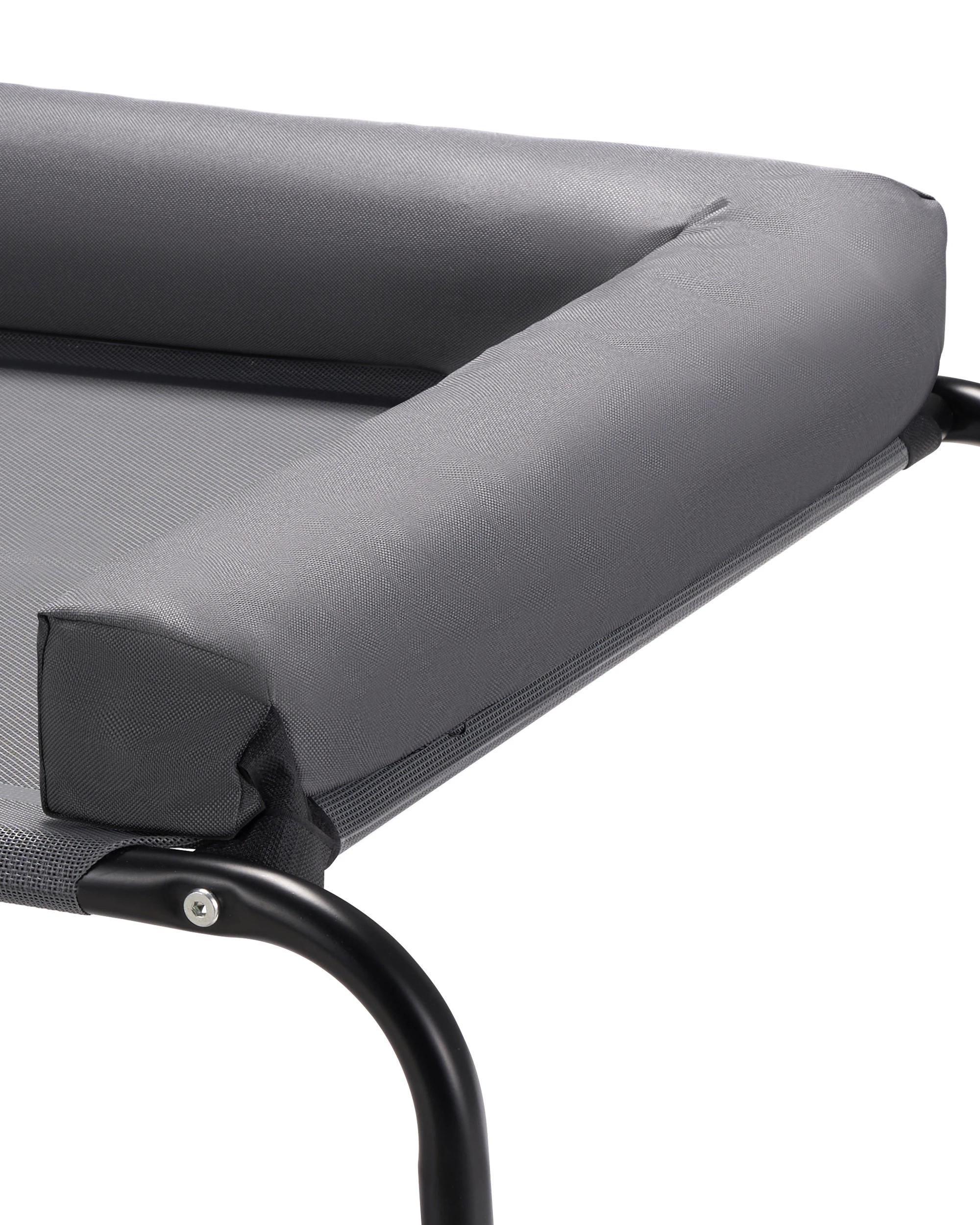 4 Petzly 90x123cm Elevated Trampoline Bolster Raised Pet Dog Bed Grey, 4 of 8