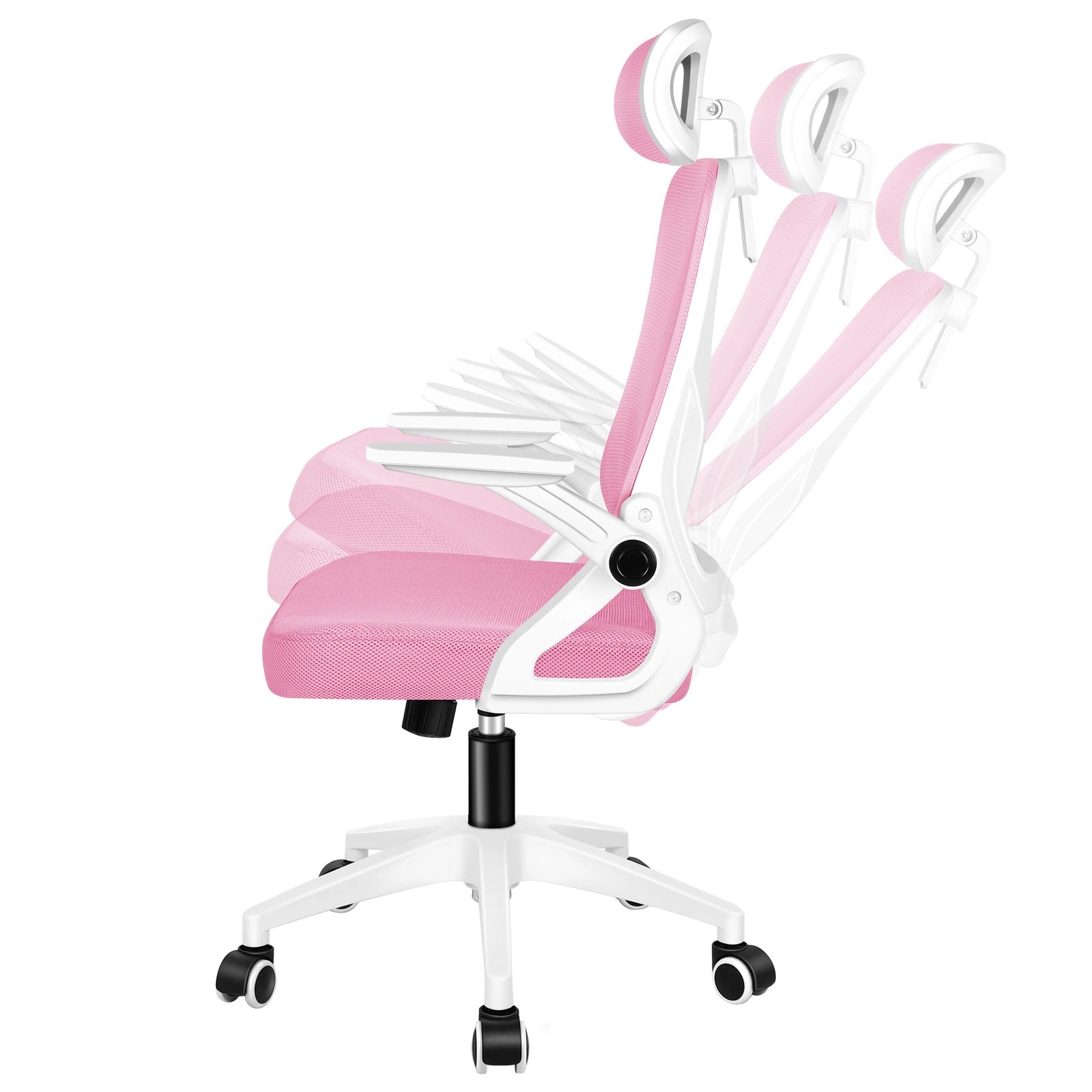 4 Alfordson Mesh Office Chair Executive Fabric Seat Tilt Gaming Racing Computer - Pink, 4 of 10