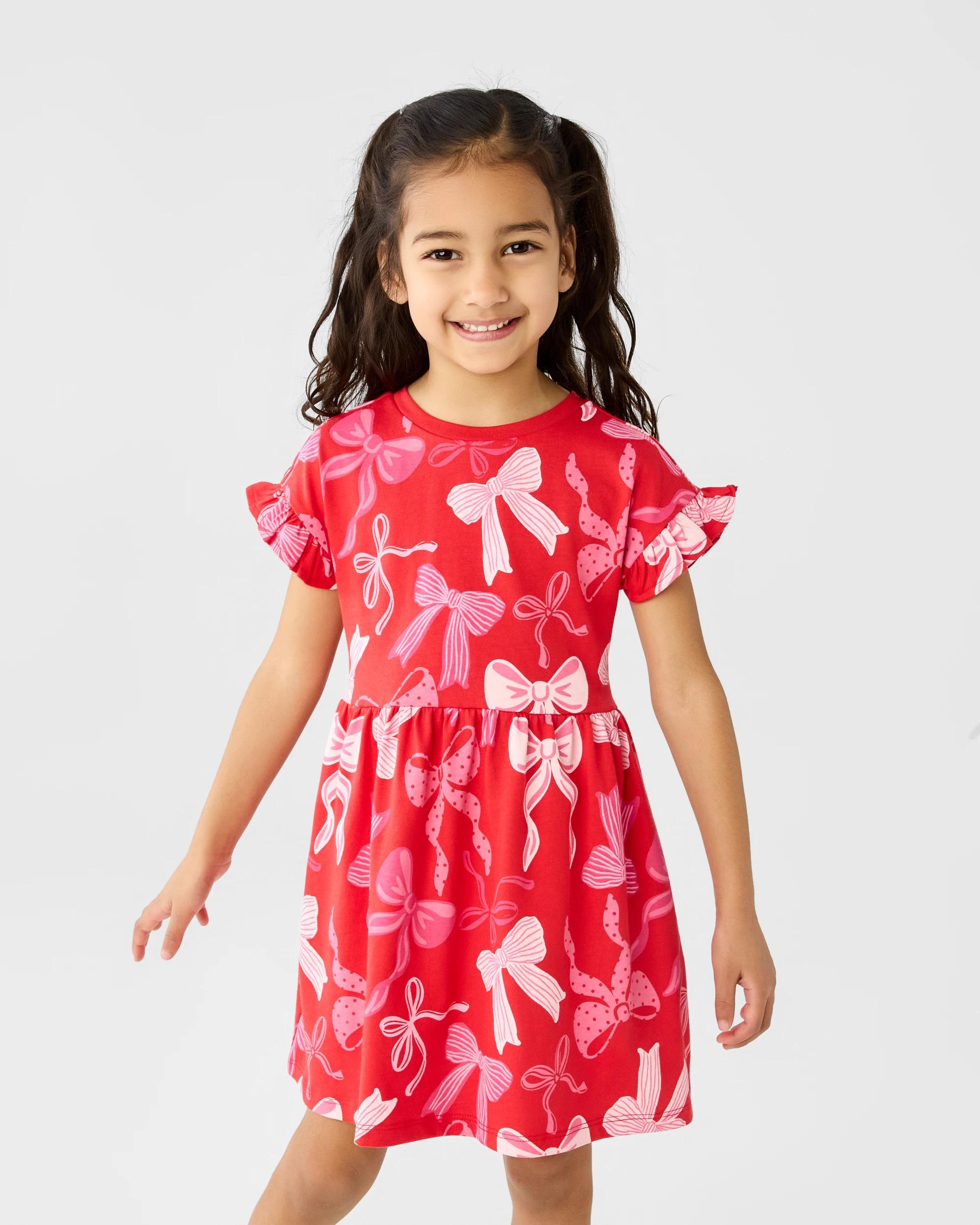 Christmas Print Jersey Dress