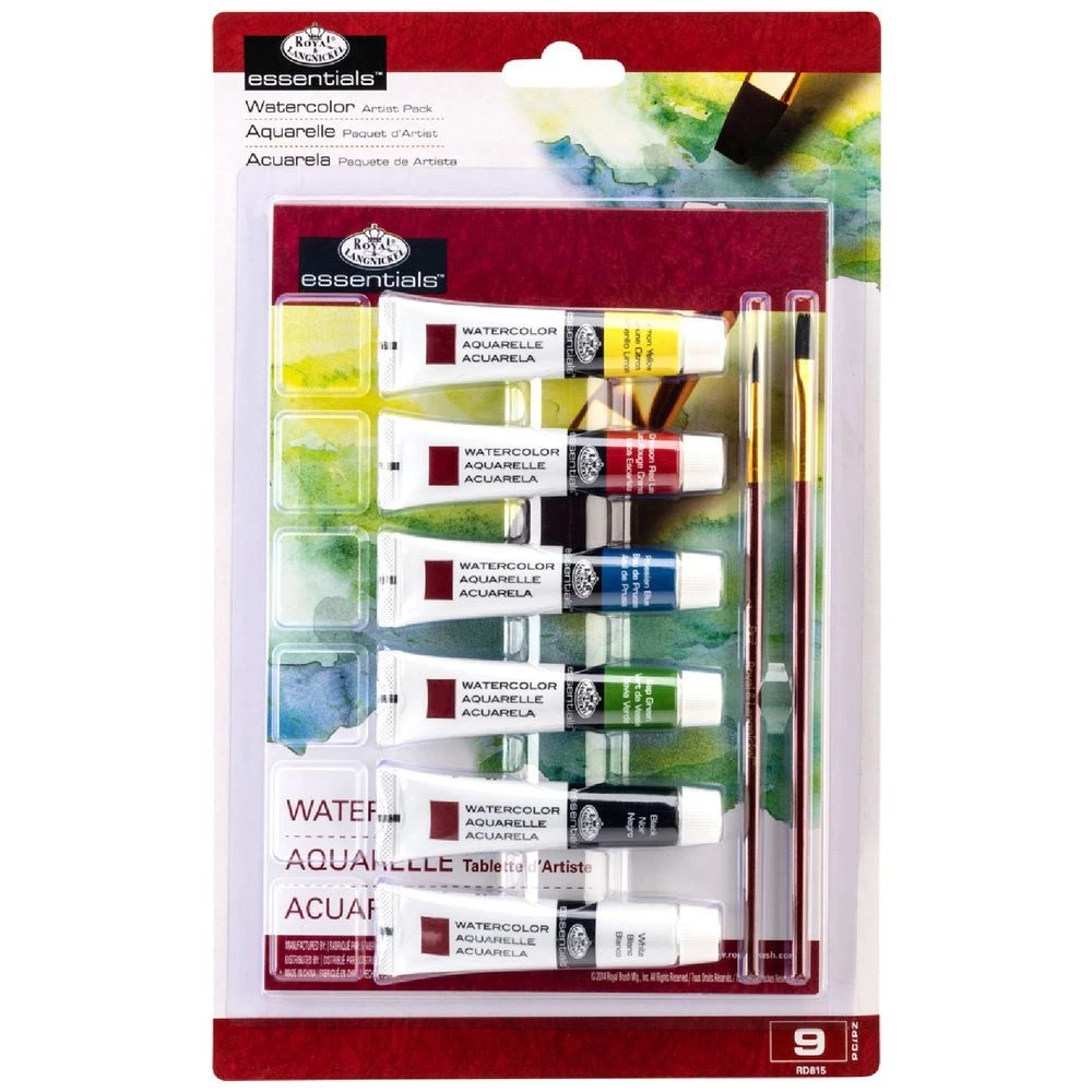 1 Royal & Langnickel Essentials Watercolour Paint Set 9 Piece, 1 of 5