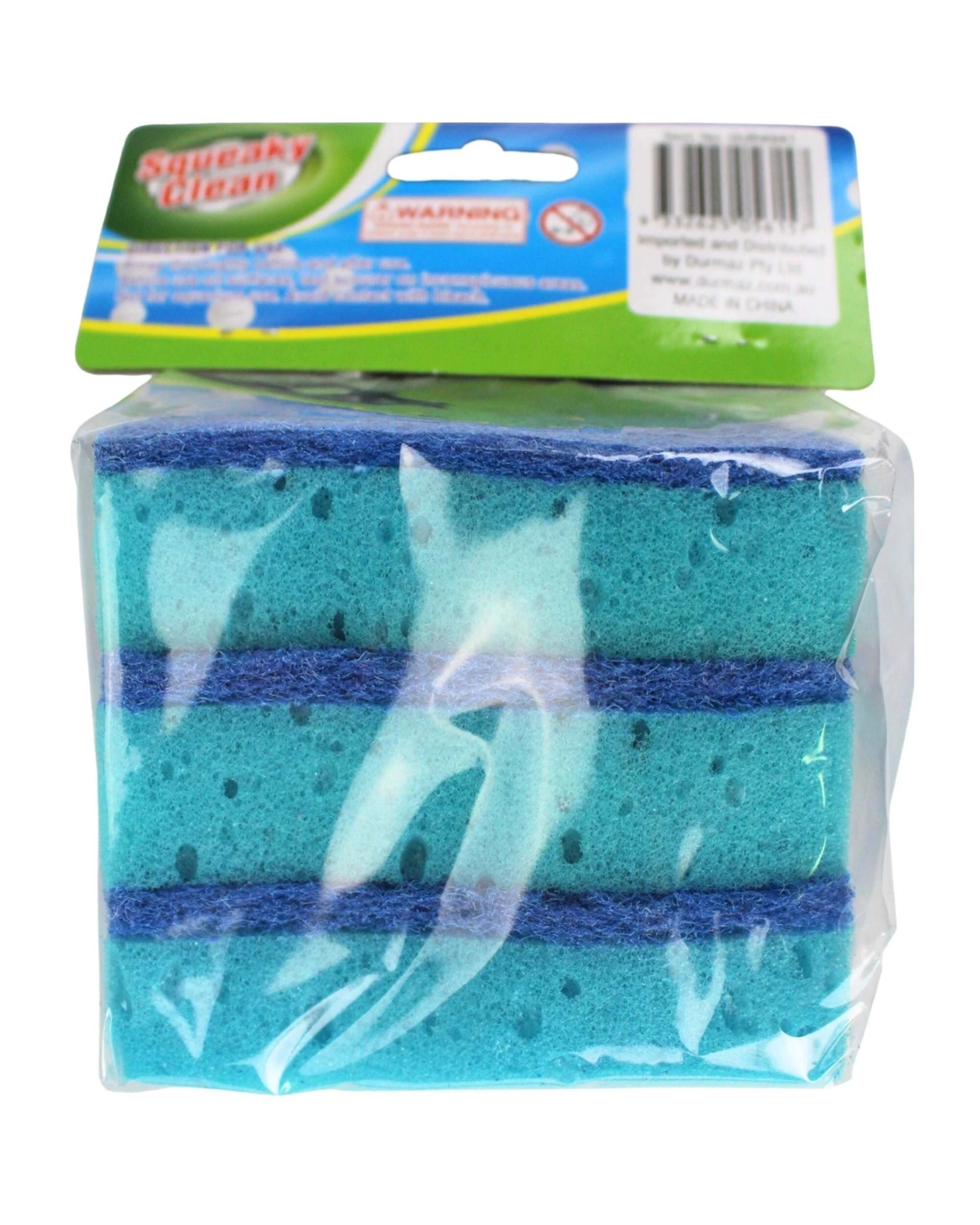 3 Durmaz Kitchen Scourer Cleaning Sponges Pack of 3 - Blue, 3 of 3