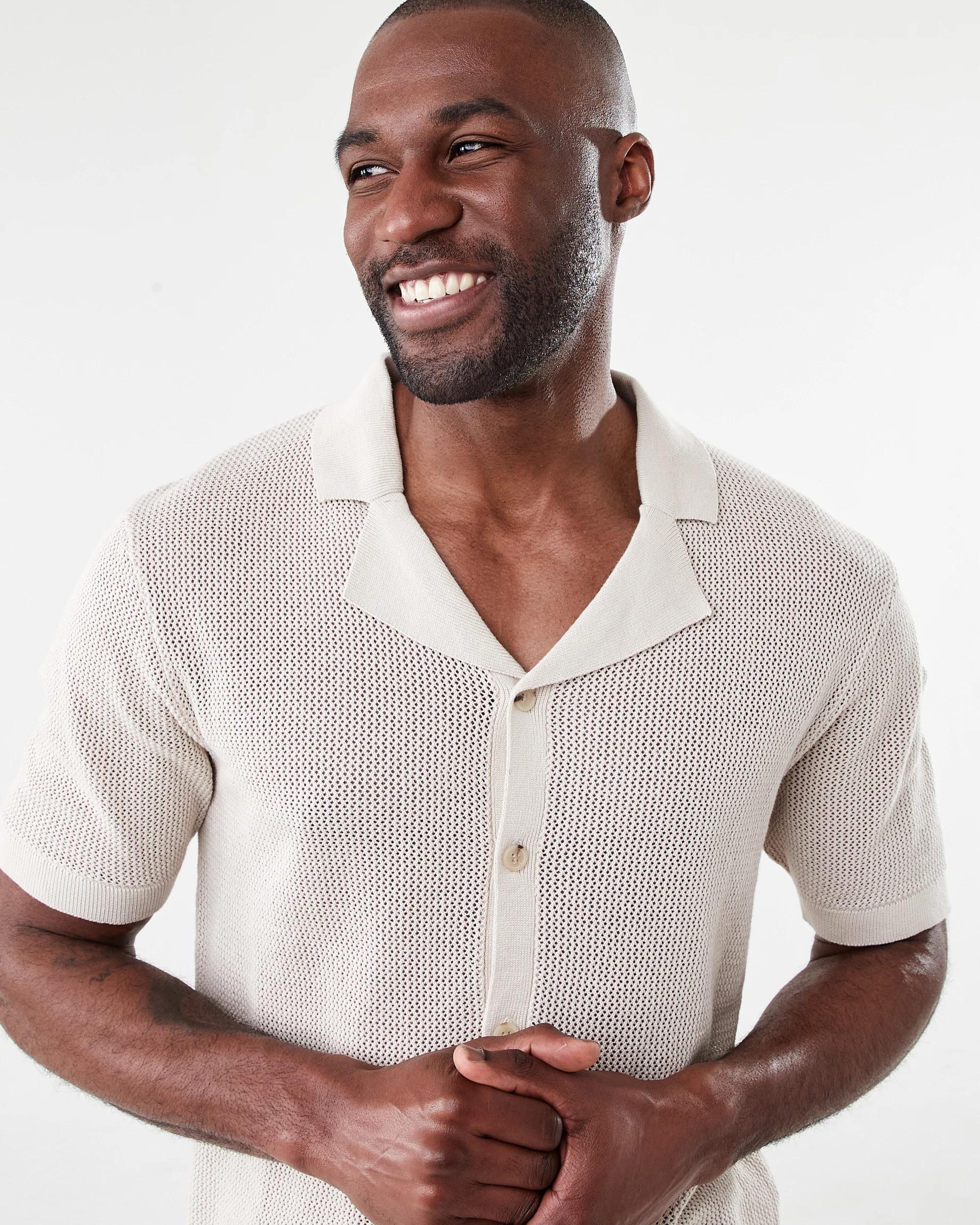 4 Short Sleeve True Knit Shirt Bge Dune, 4 of 6