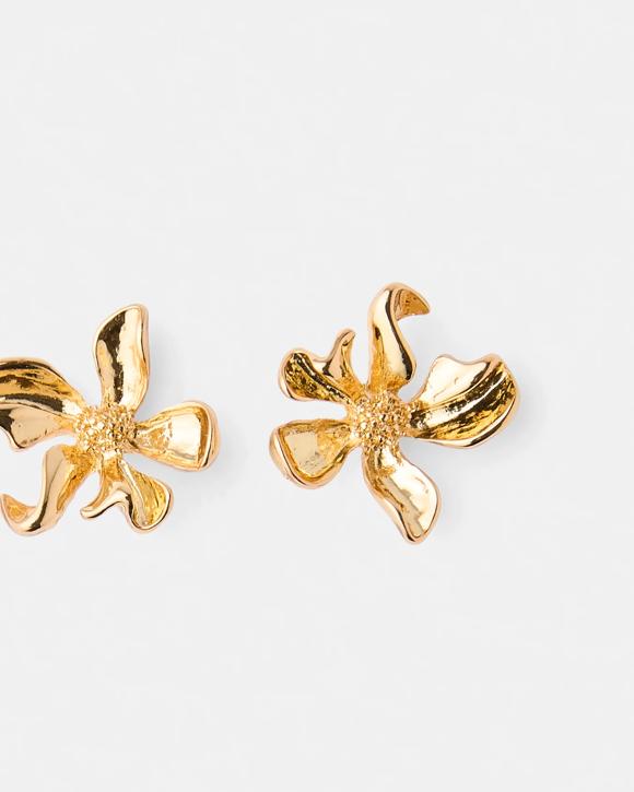18K Gold Plated Flower Stud Earrings