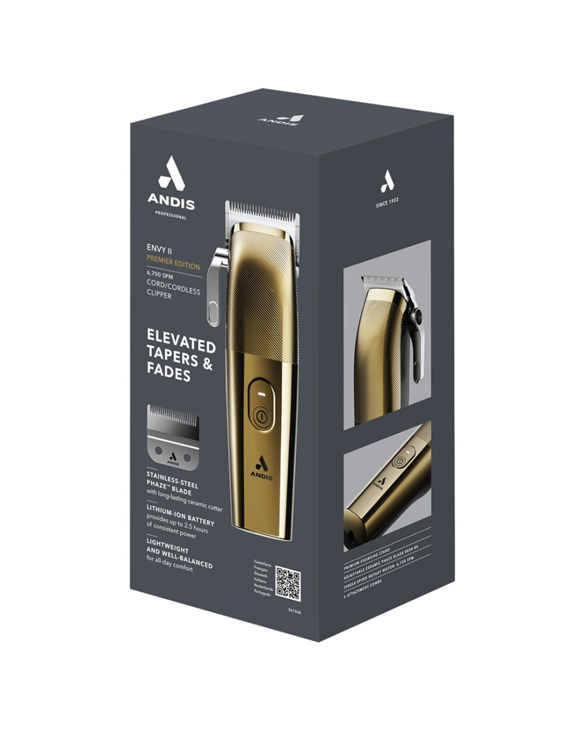 3 Andis Envy II Men's Clipper Premium Hair Cutting Tool 2H Run - Gold, 3 of 3