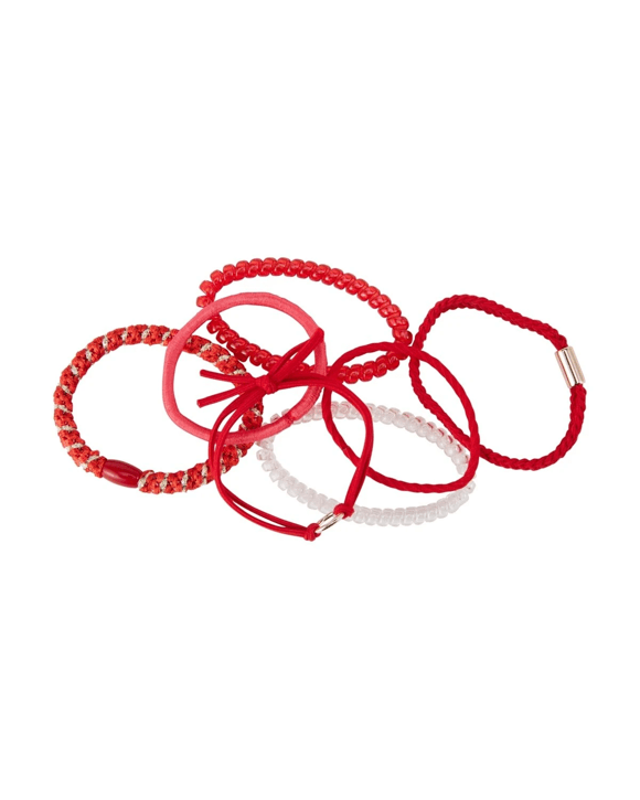 OXX Haircare 7 Piece Hair Elastics - Red